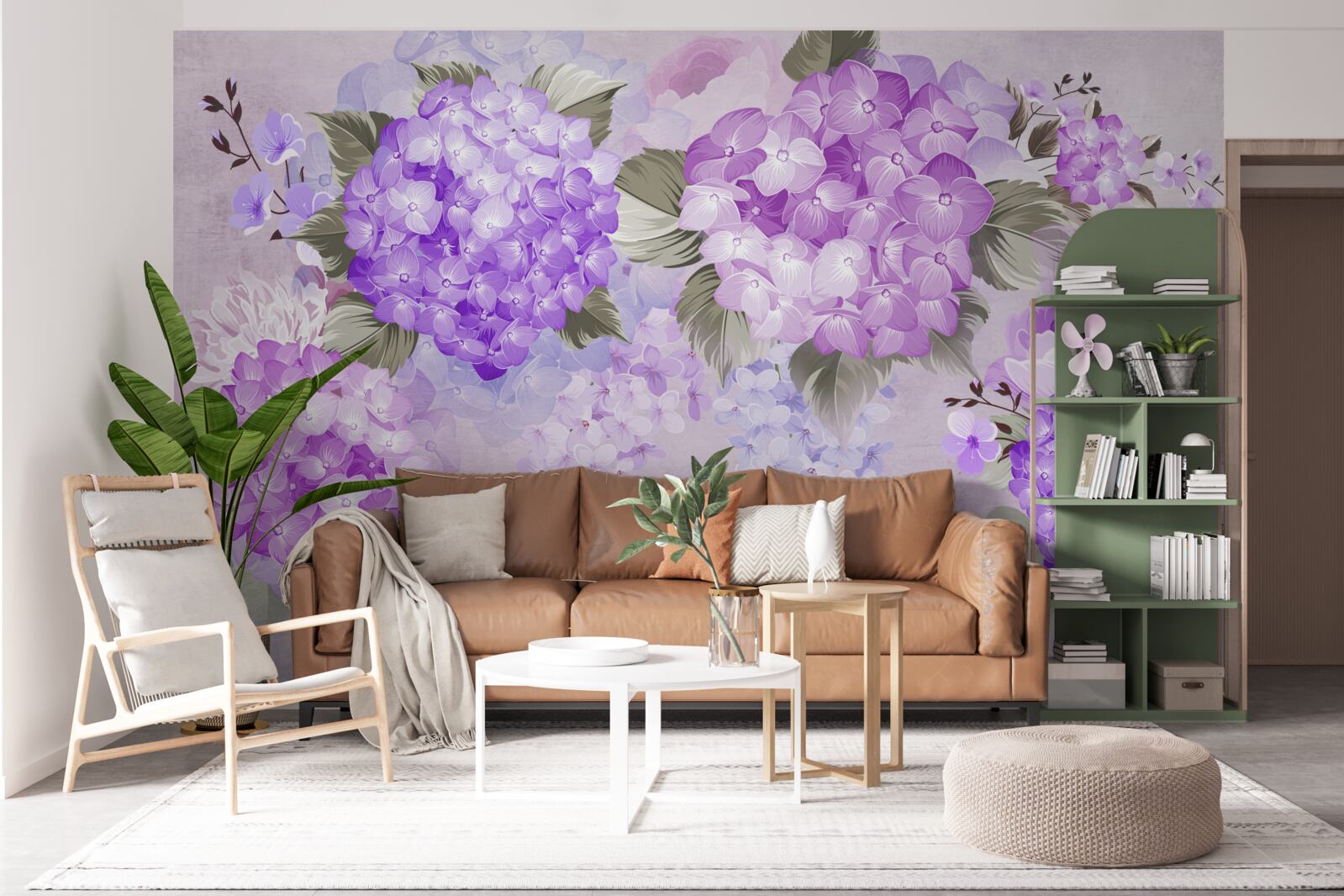 Fotobehang kleurencombinatie in paarse tinten