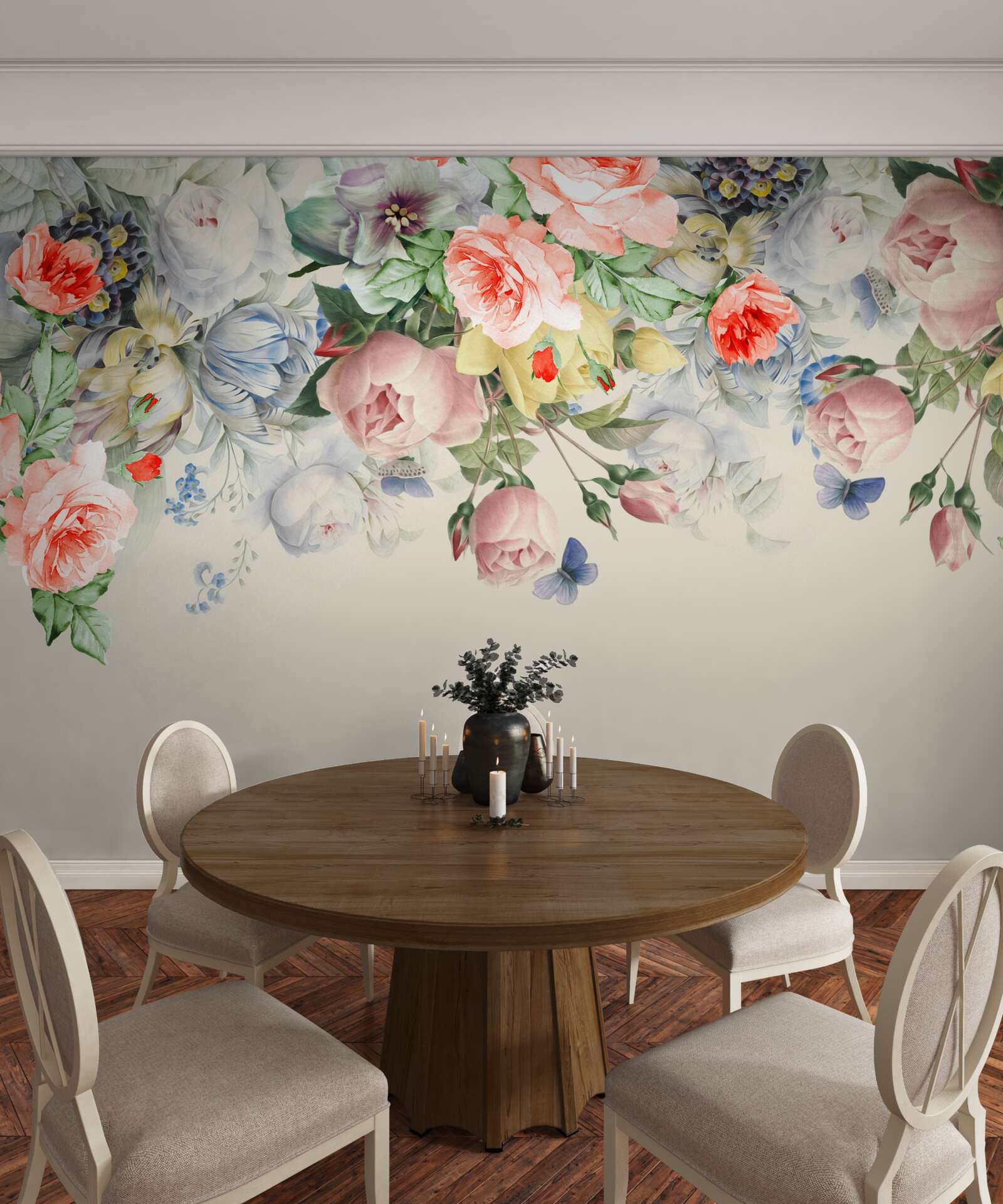 Fotobehang een duizelingwekkende verscheidenheid aan bloemenpapier