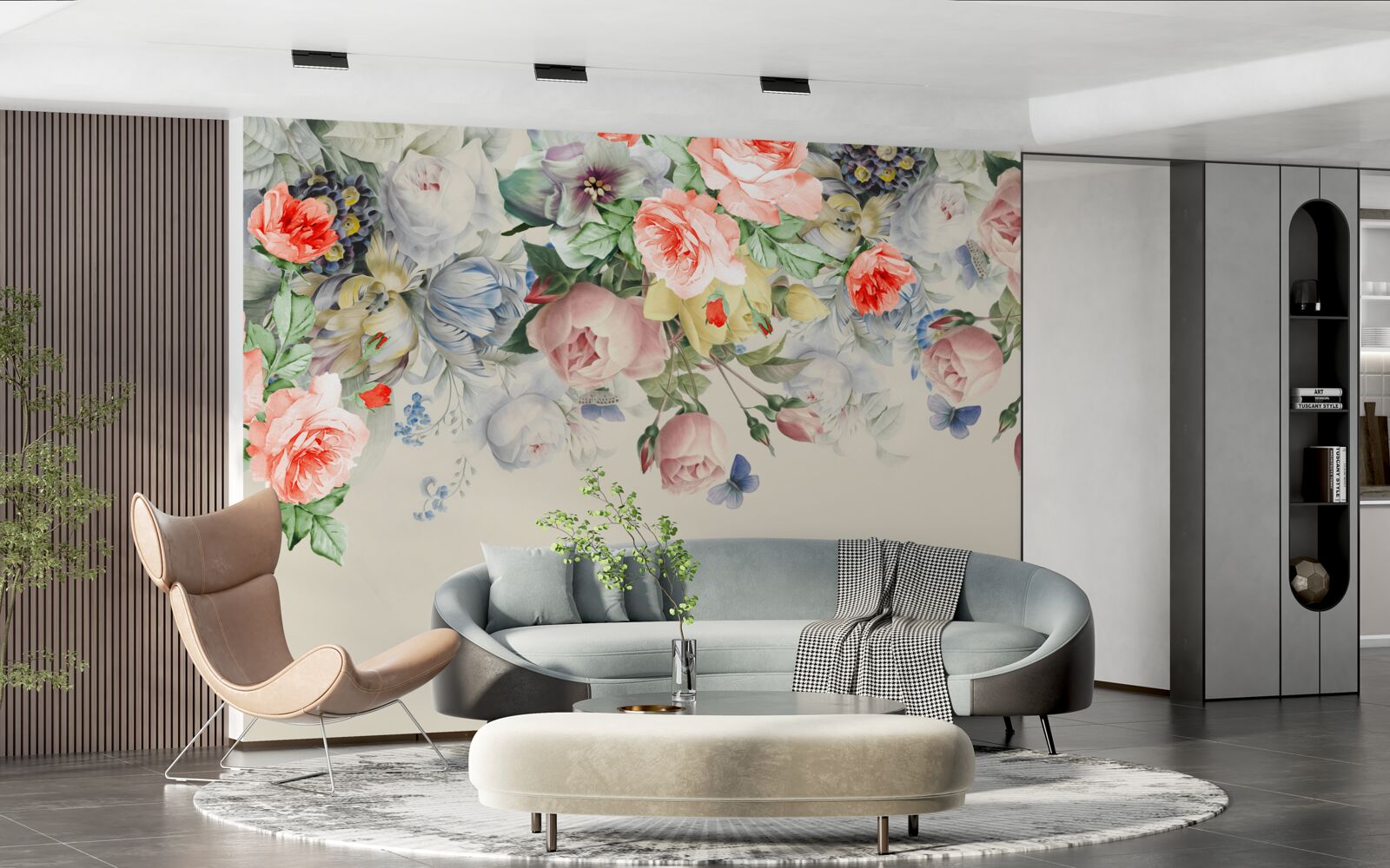 Fotobehang een duizelingwekkende verscheidenheid aan bloemenpapier