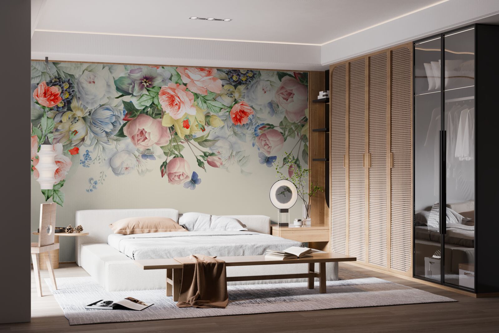 Fotobehang een duizelingwekkende verscheidenheid aan bloemenpapier