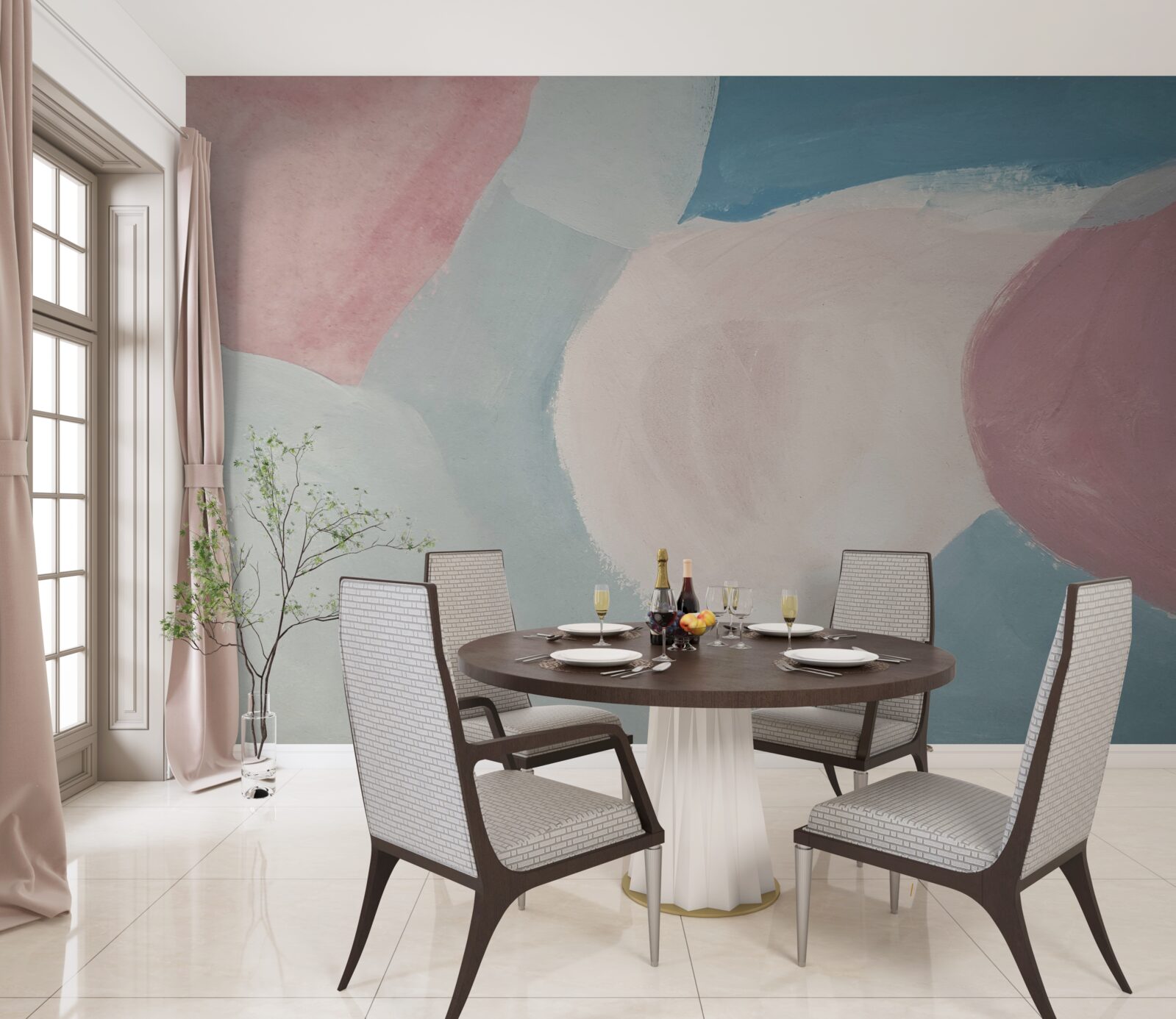 Fotobehang bleke kleurvlekken