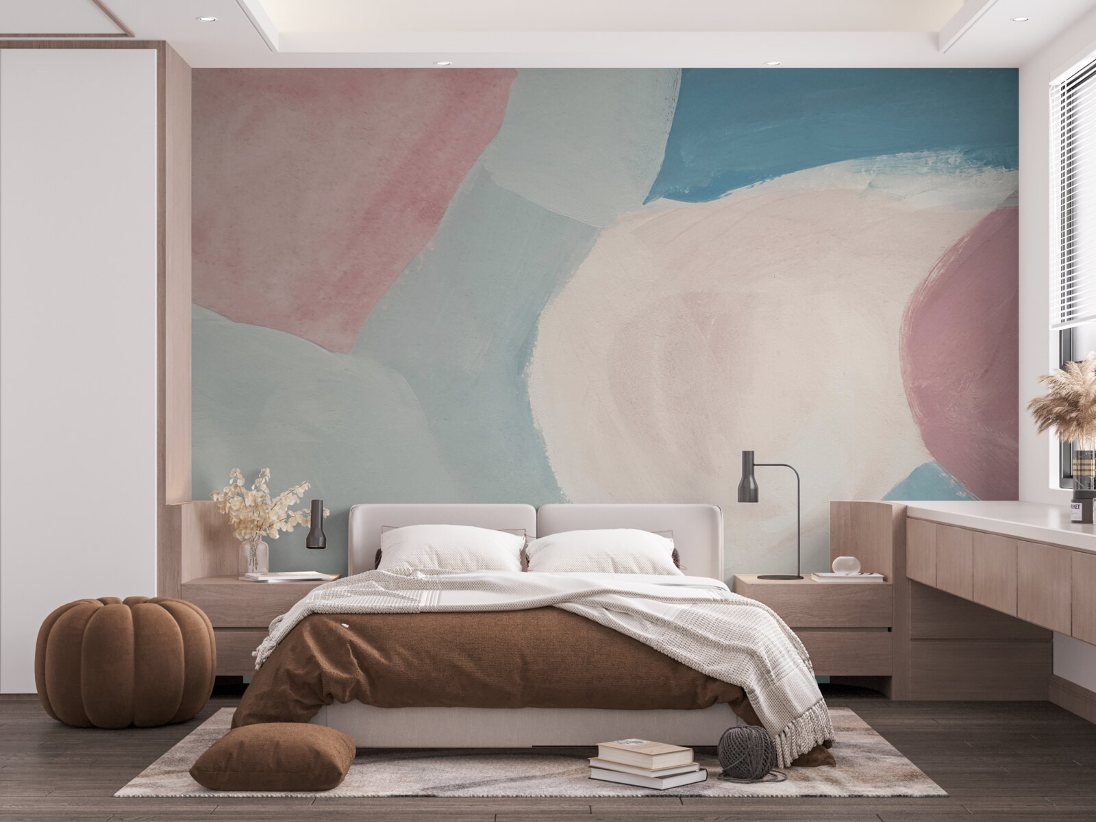 Fotobehang bleke kleurvlekken