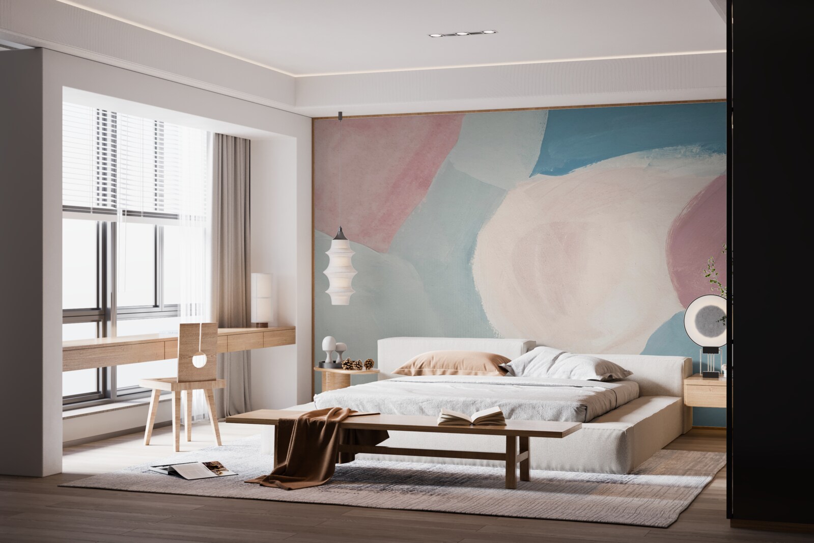 Fotobehang bleke kleurvlekken