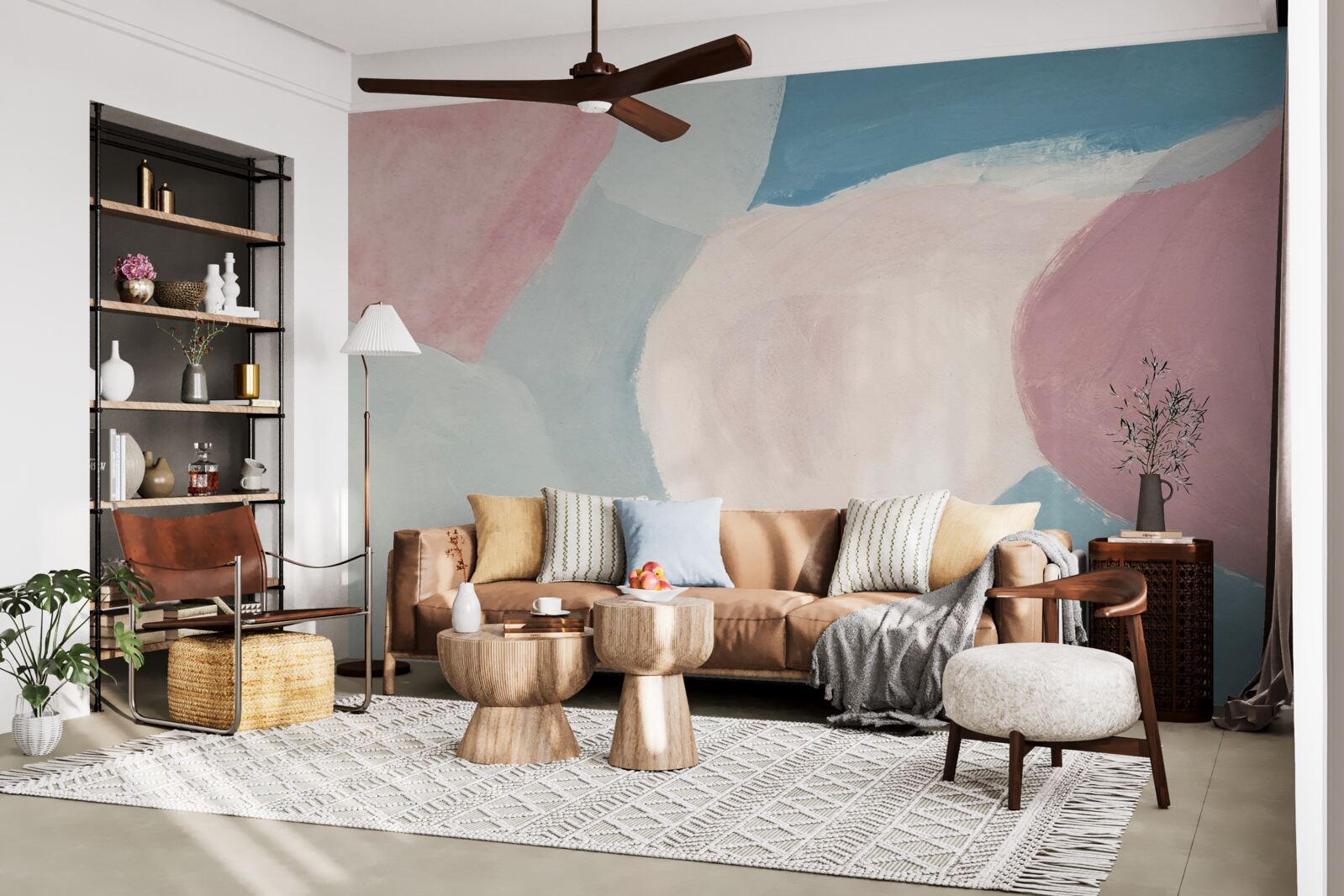 Fotobehang bleke kleurvlekken