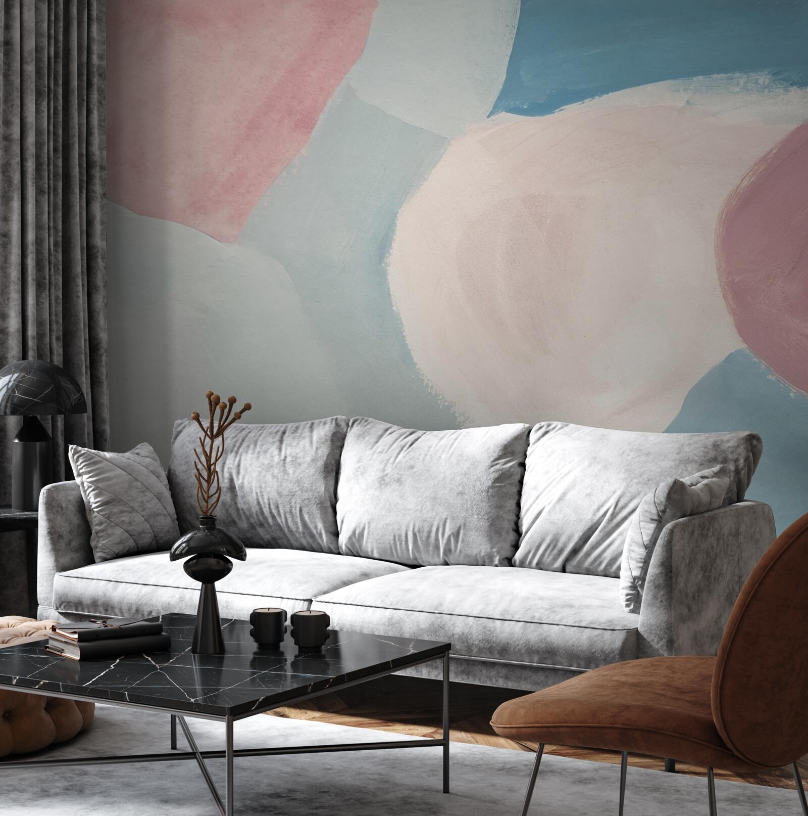 Fotobehang bleke kleurvlekken