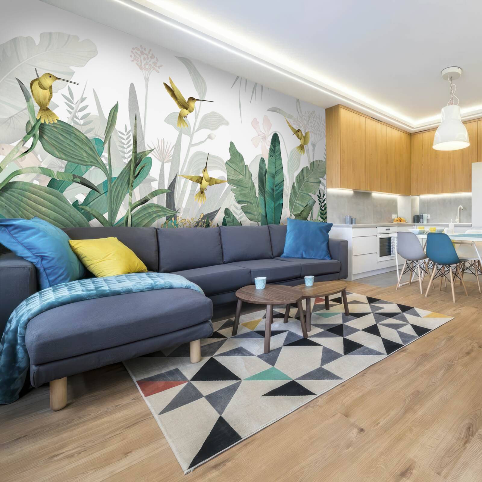 Fotobehang kolibriegroep in de tropen