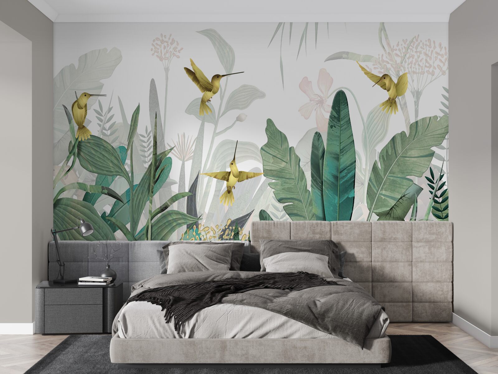 Fotobehang kolibriegroep in de tropen