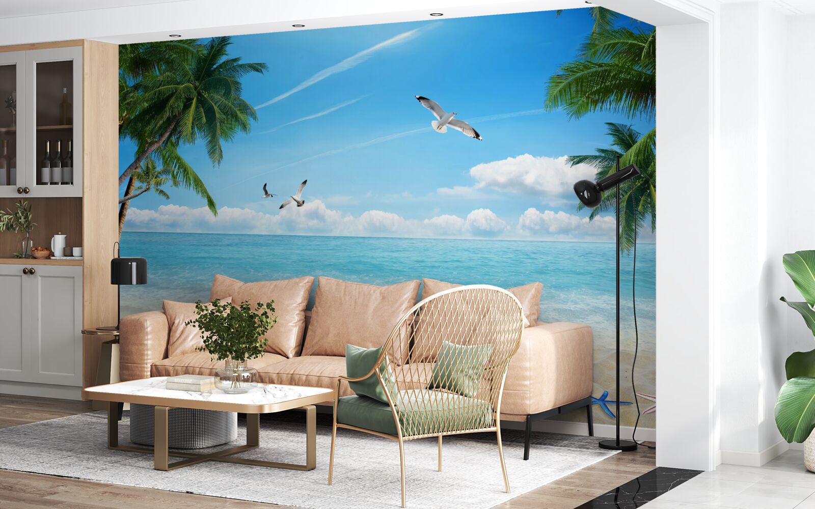 Fotobehang oceaan en zandstrand