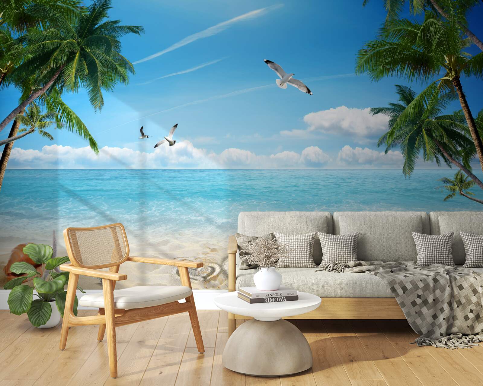 Fotobehang oceaan en zandstrand