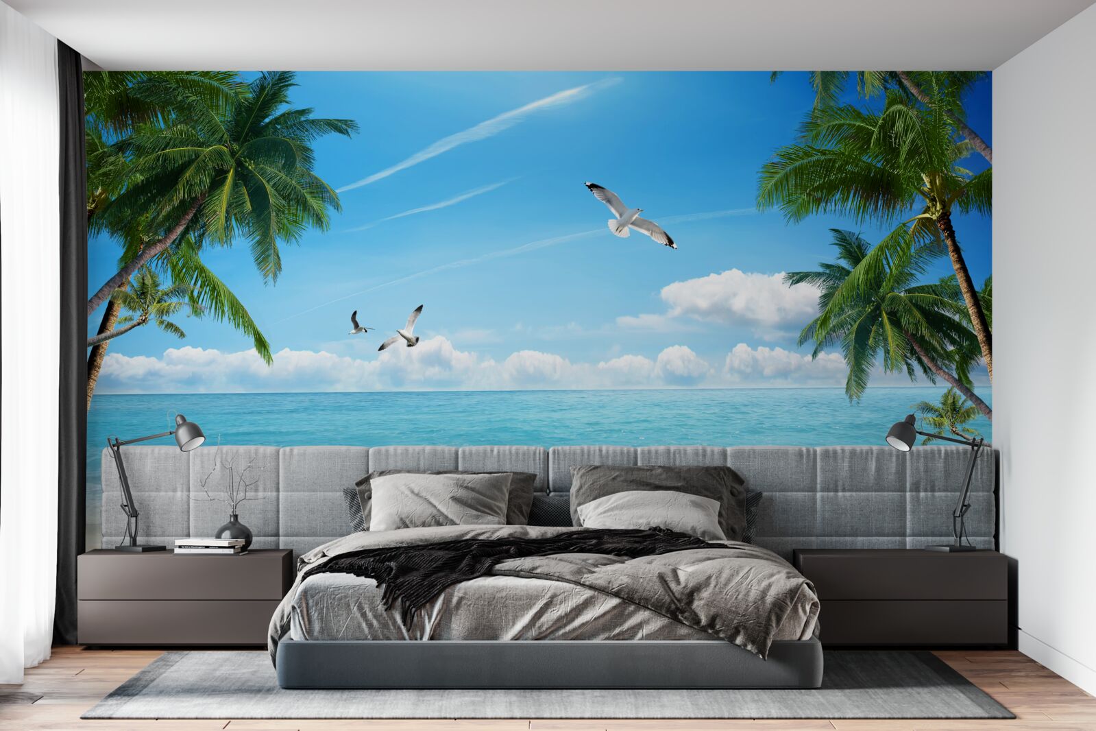 Fotobehang oceaan en zandstrand