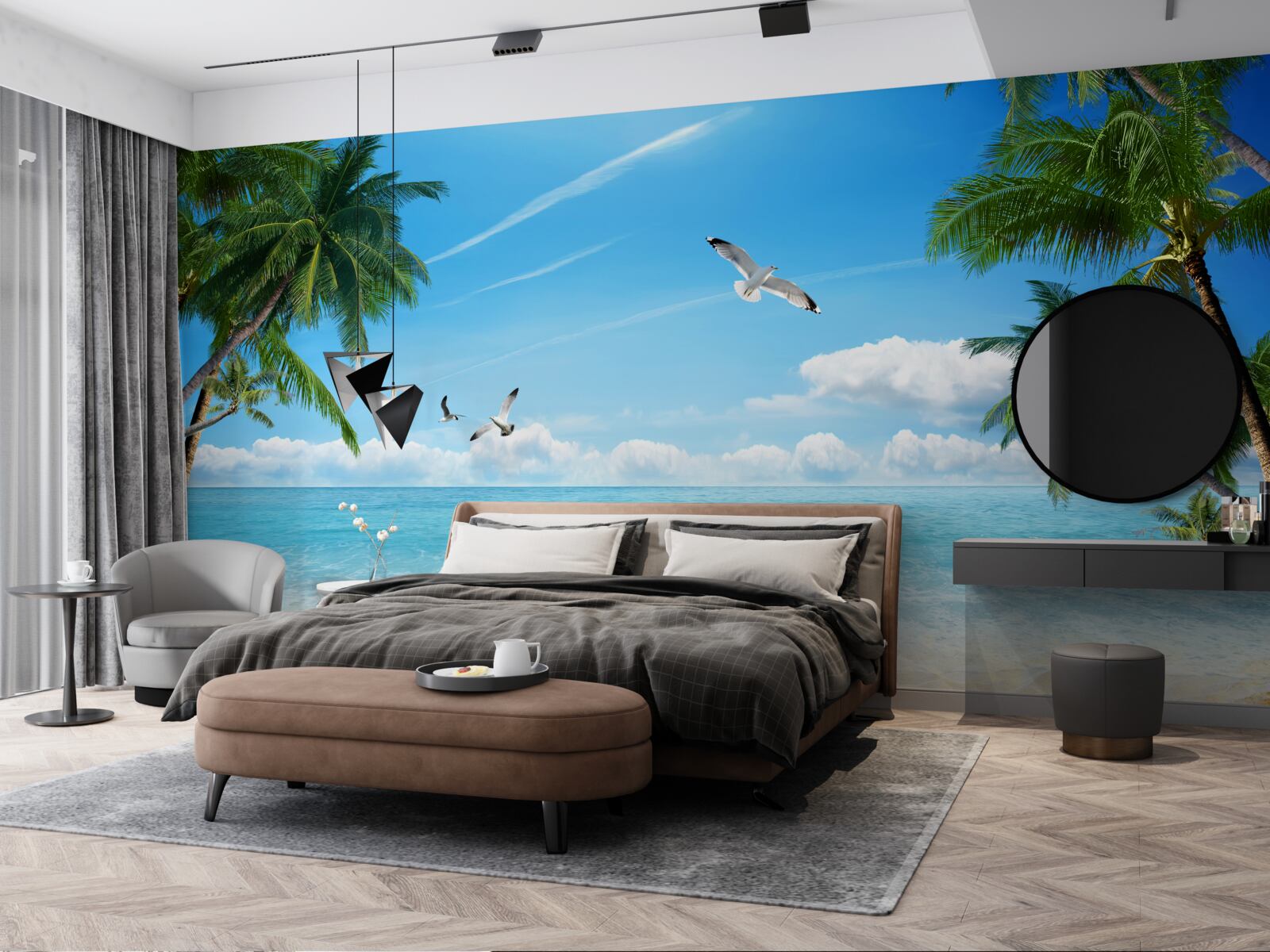 Fotobehang oceaan en zandstrand