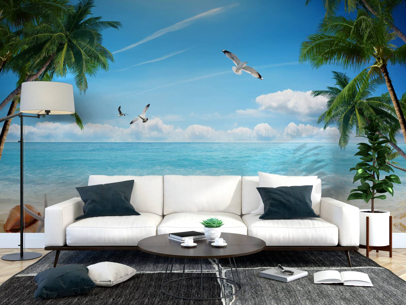 Fotobehang oceaan en zandstrand