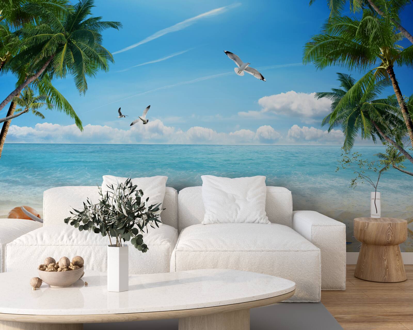 Fotobehang oceaan en zandstrand