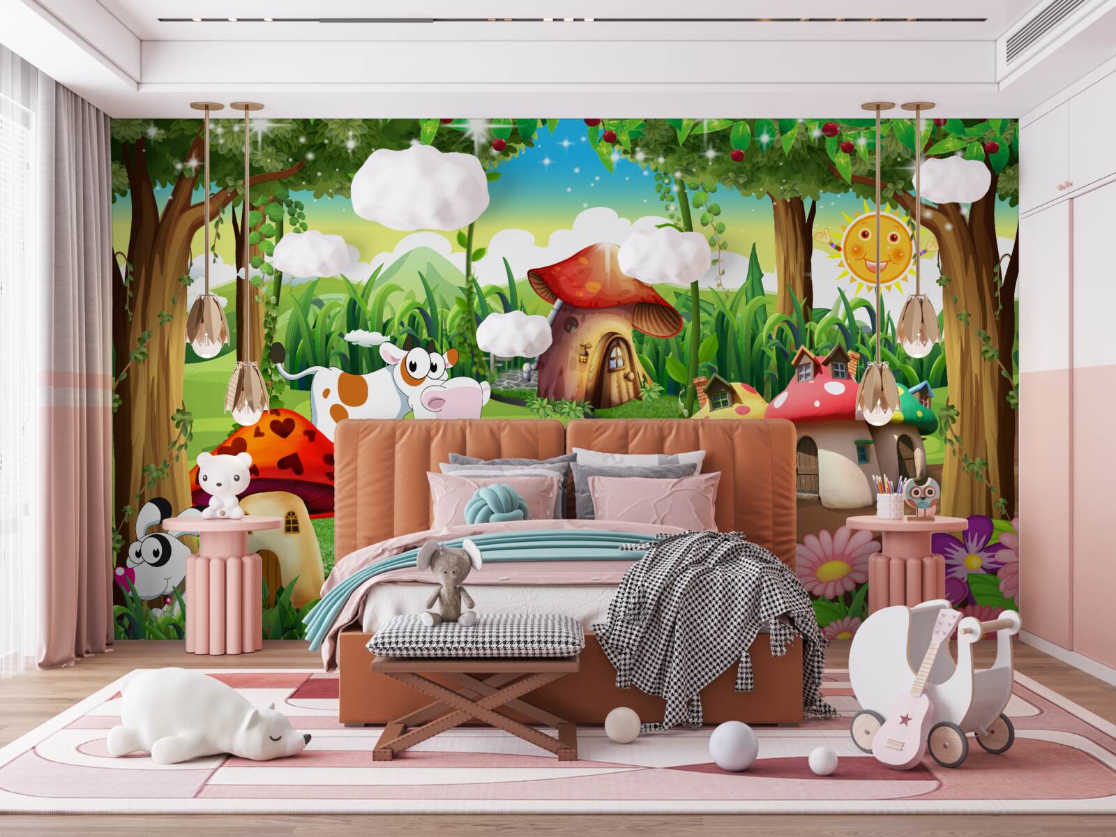 Fotobehang magische hutten in de leader