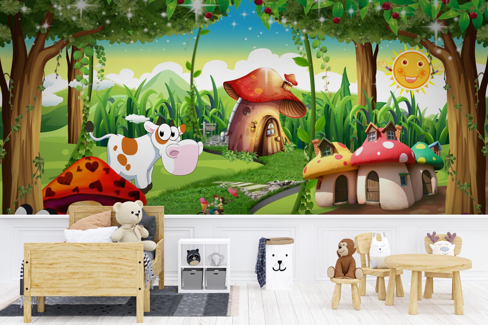 Fotobehang magische hutten in de leader