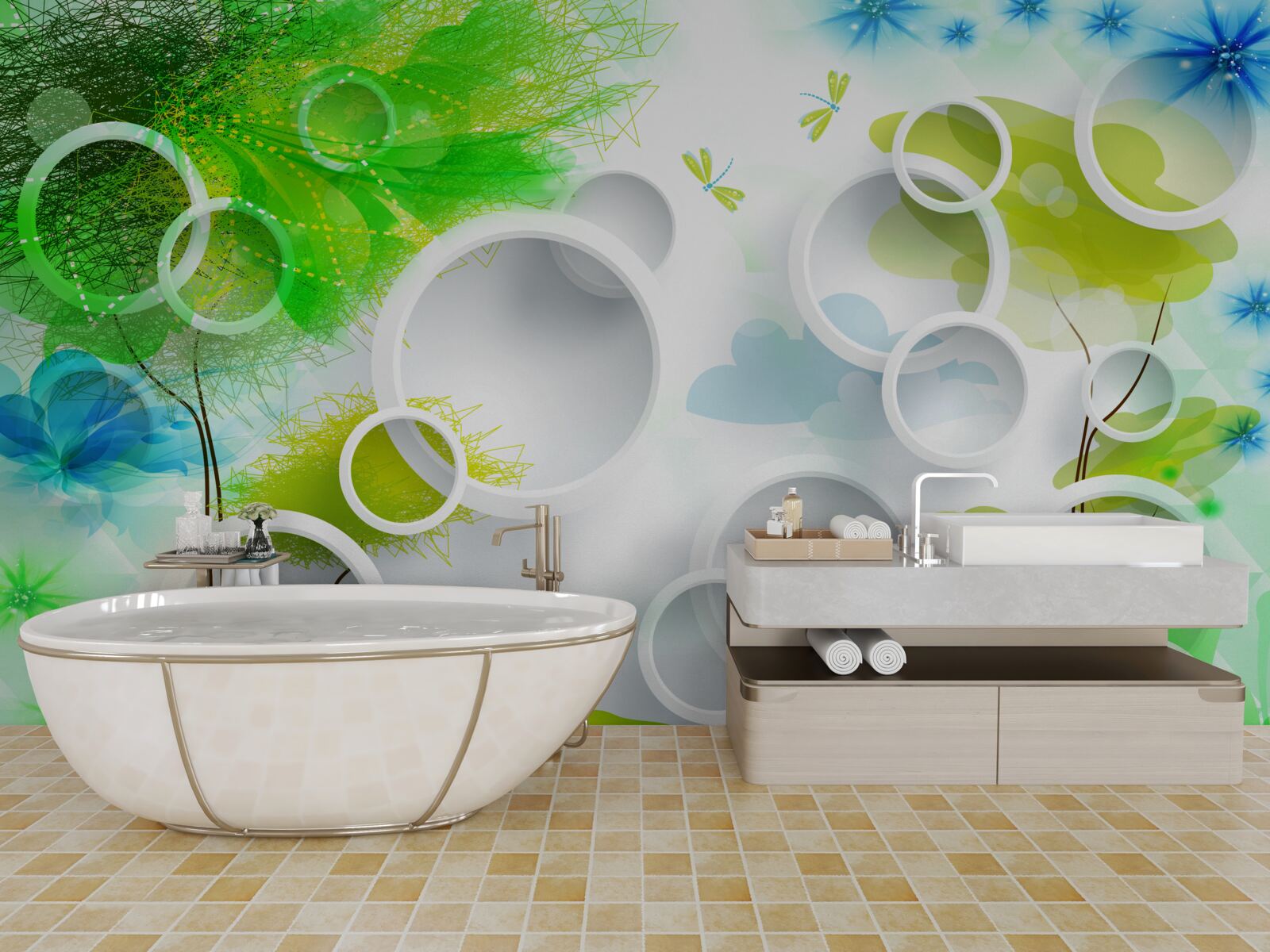 Fotobehang een explosie van zomerkleuren