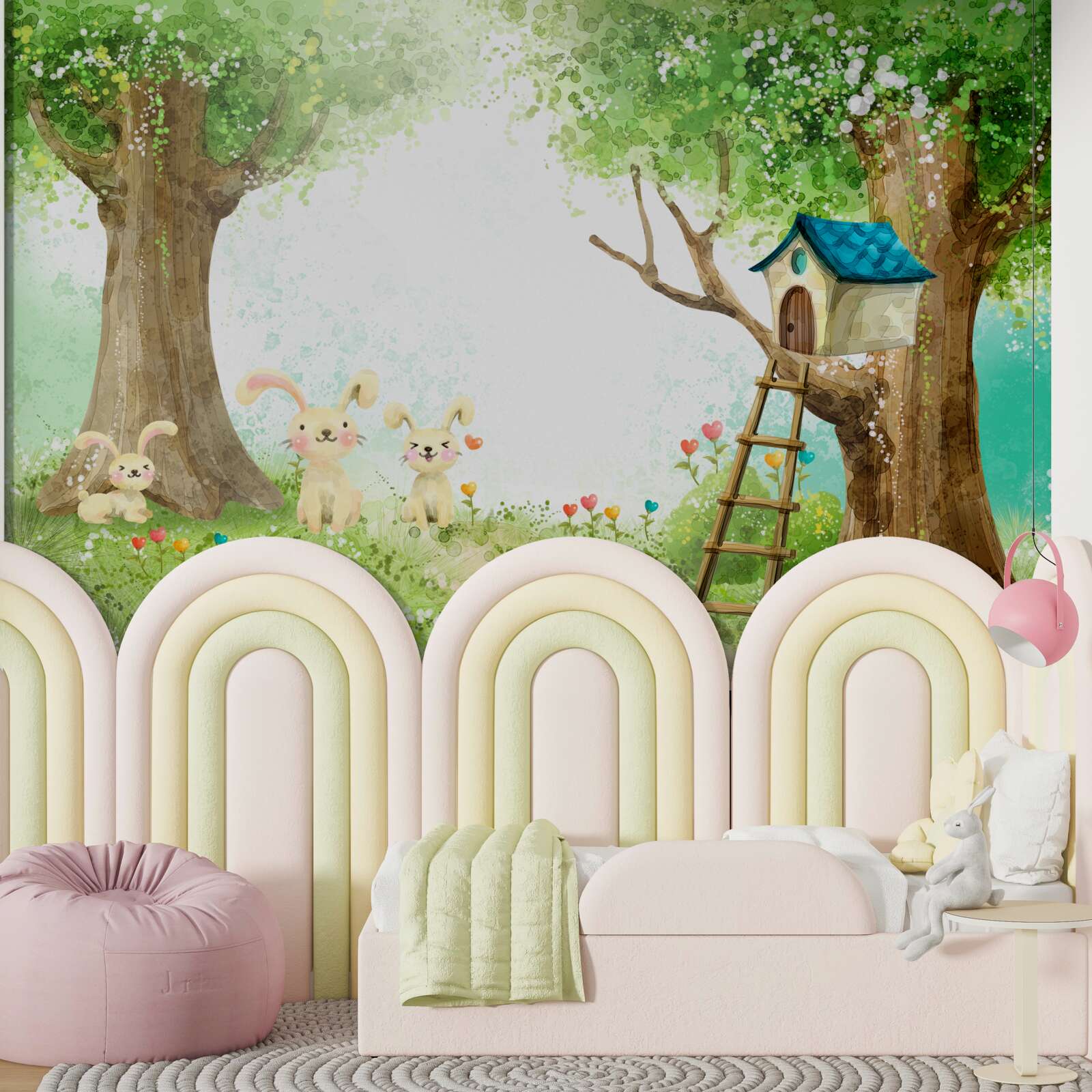 Fotobehang konijnen in hun bos