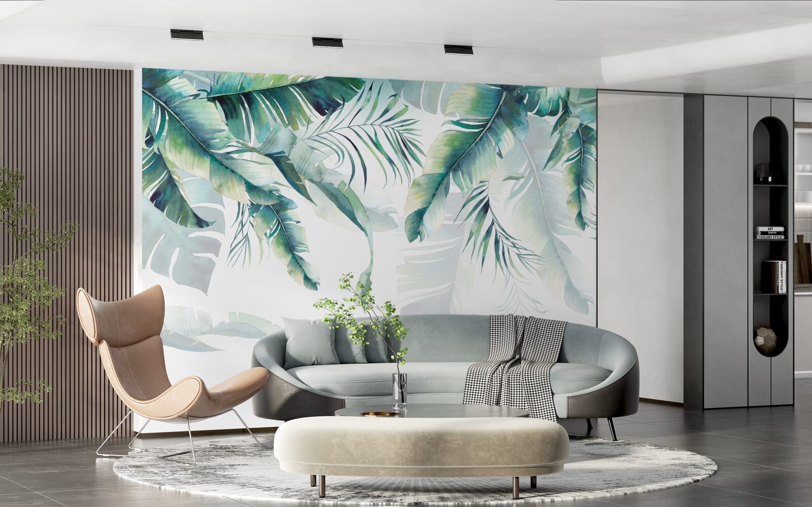 Fotobehang tropische groene bladeren