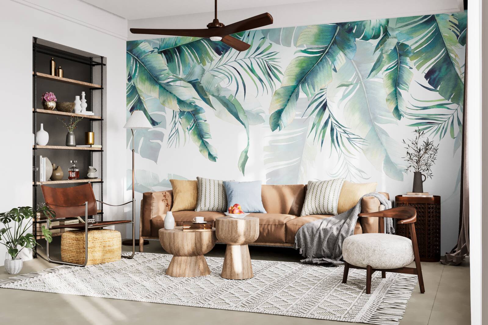 Fotobehang tropische groene bladeren