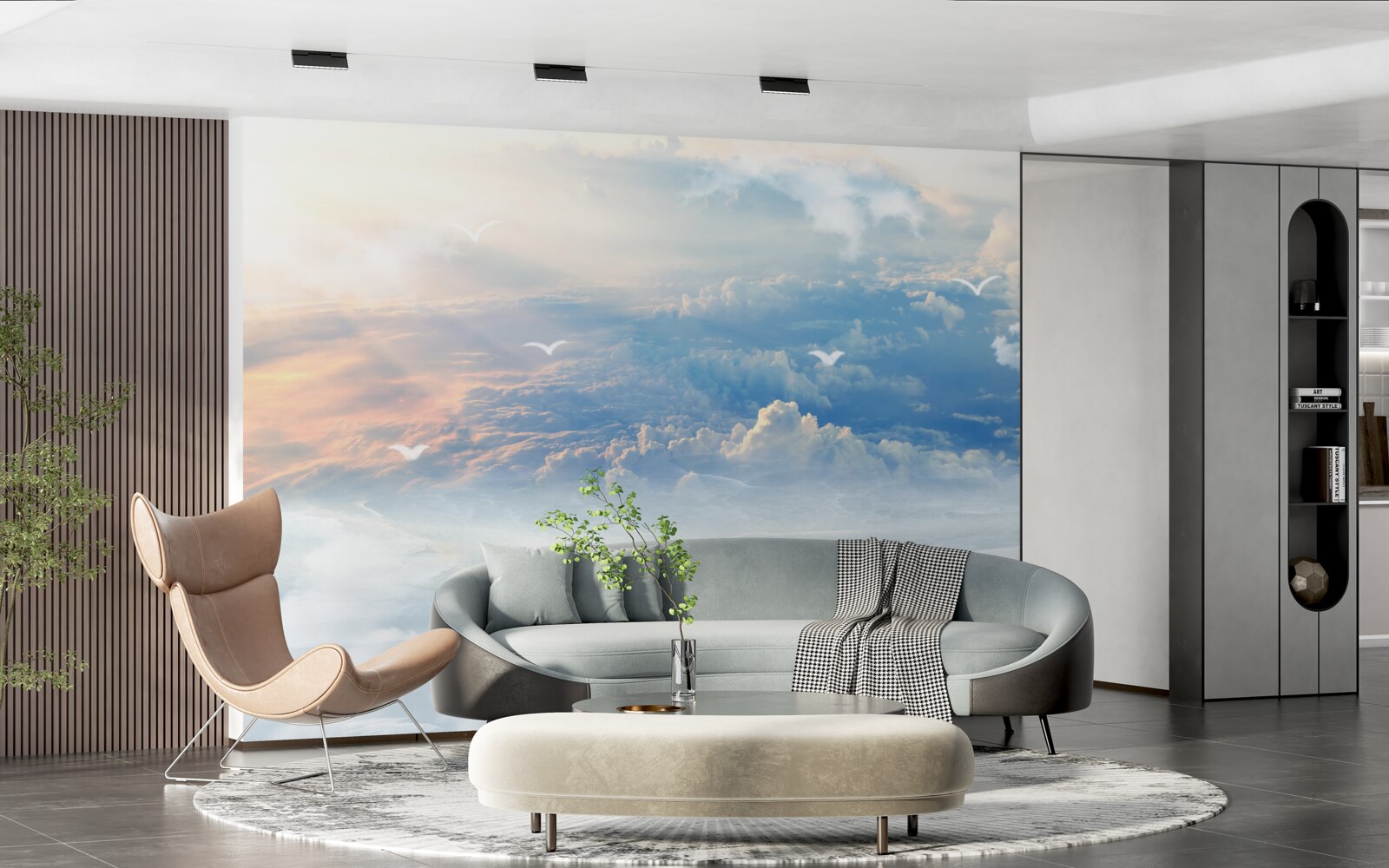 Fotobehang wolken bedekt met zacht dons liggen stil