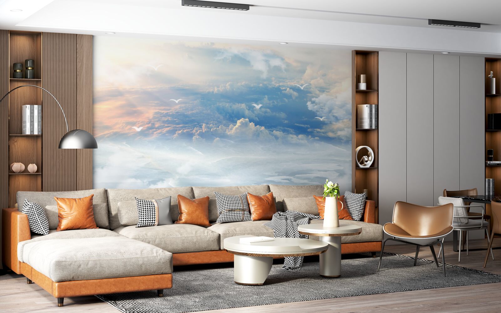 Fotobehang wolken bedekt met zacht dons liggen stil