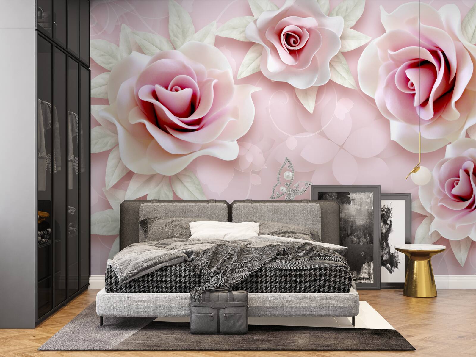 Fotobehang elegant porseleinroze in zachte lila tinten