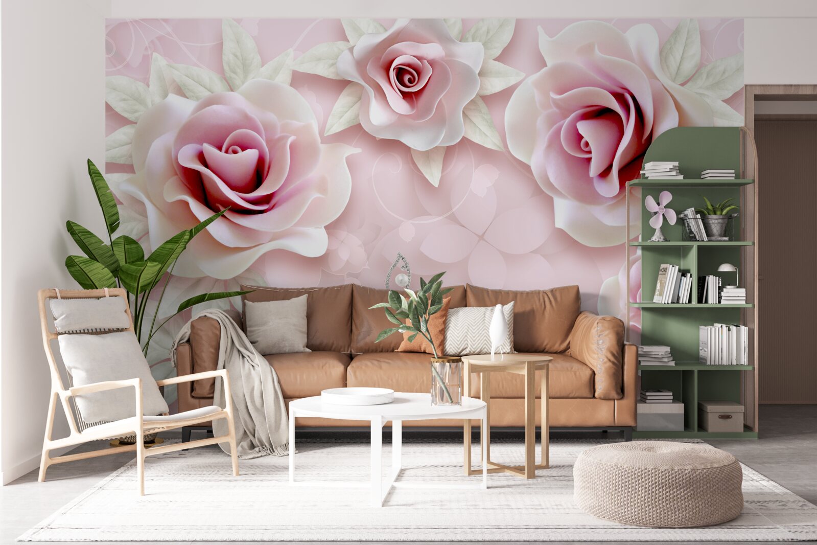 Fotobehang elegant porseleinroze in zachte lila tinten