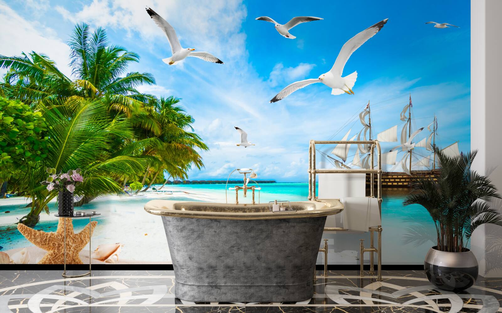 Fotobehang hei op een onbewoond eiland