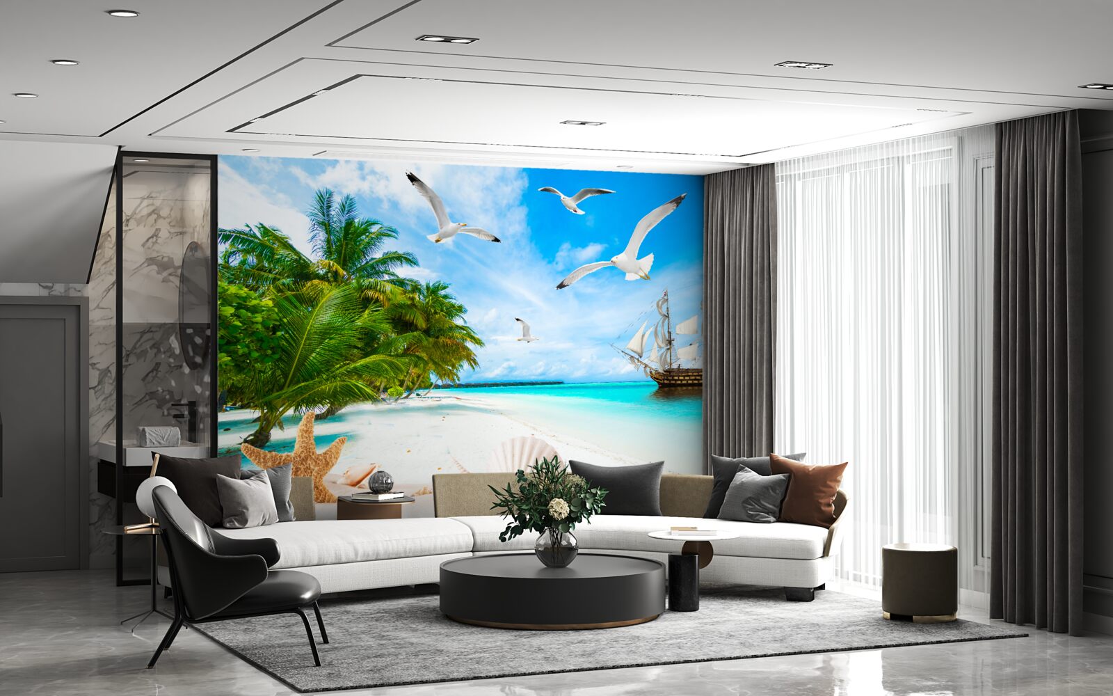 Fotobehang hei op een onbewoond eiland