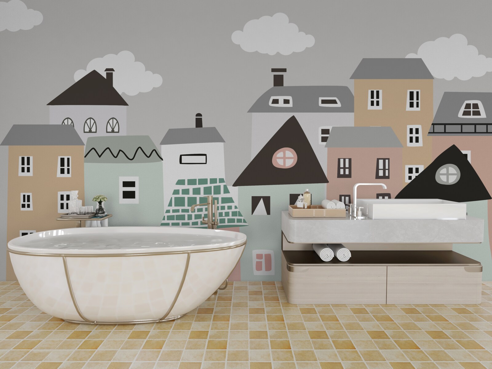 Fotobehang unieke woongebouwen