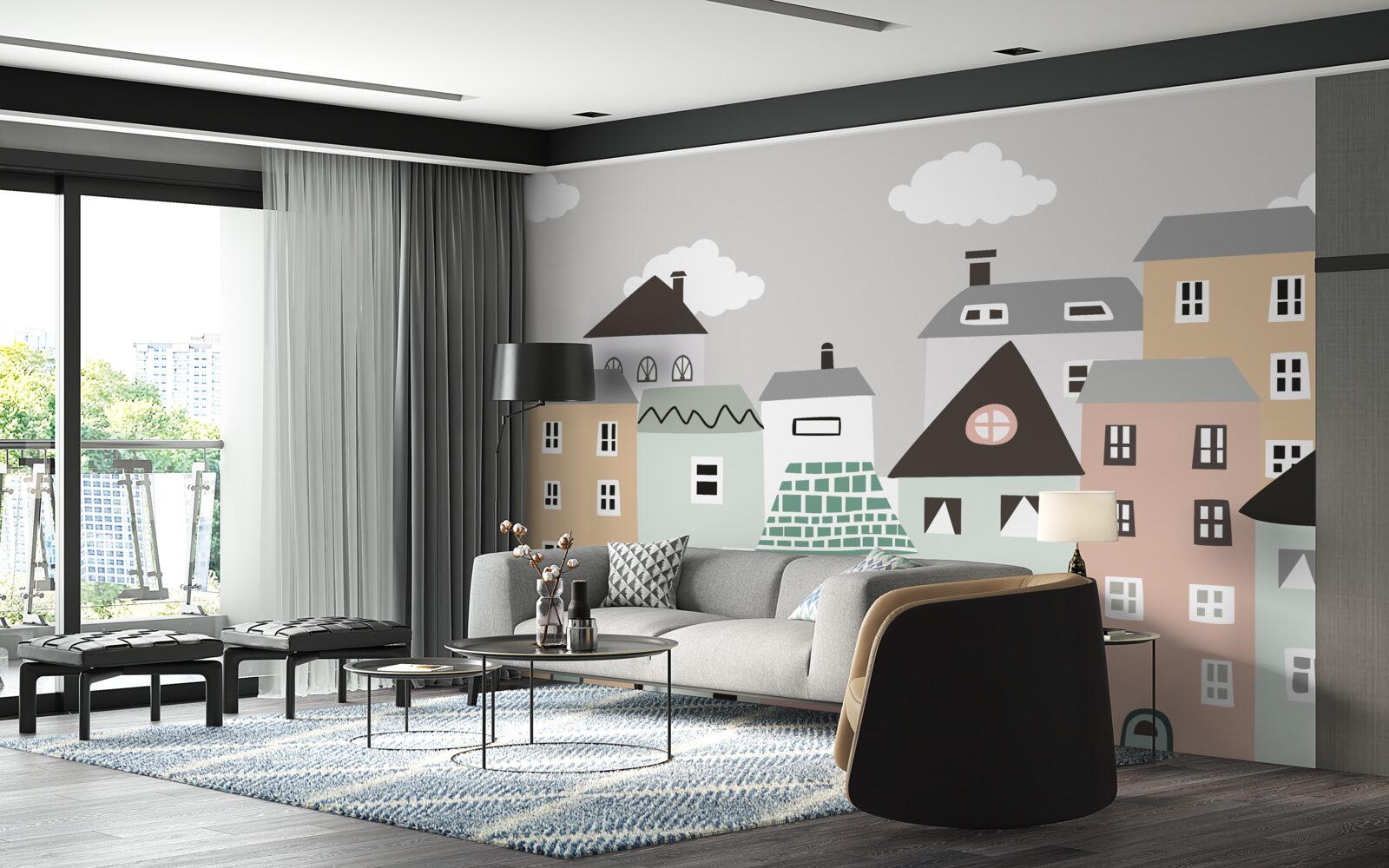 Fotobehang unieke woongebouwen