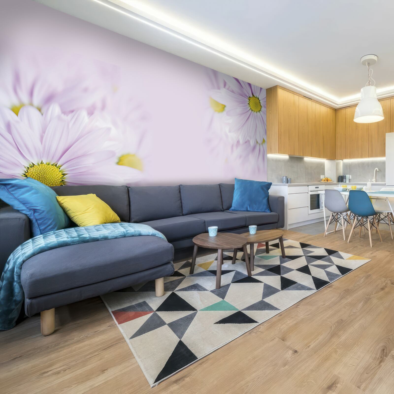 Fotobehang verfijnde sneeuwwitte margrieten