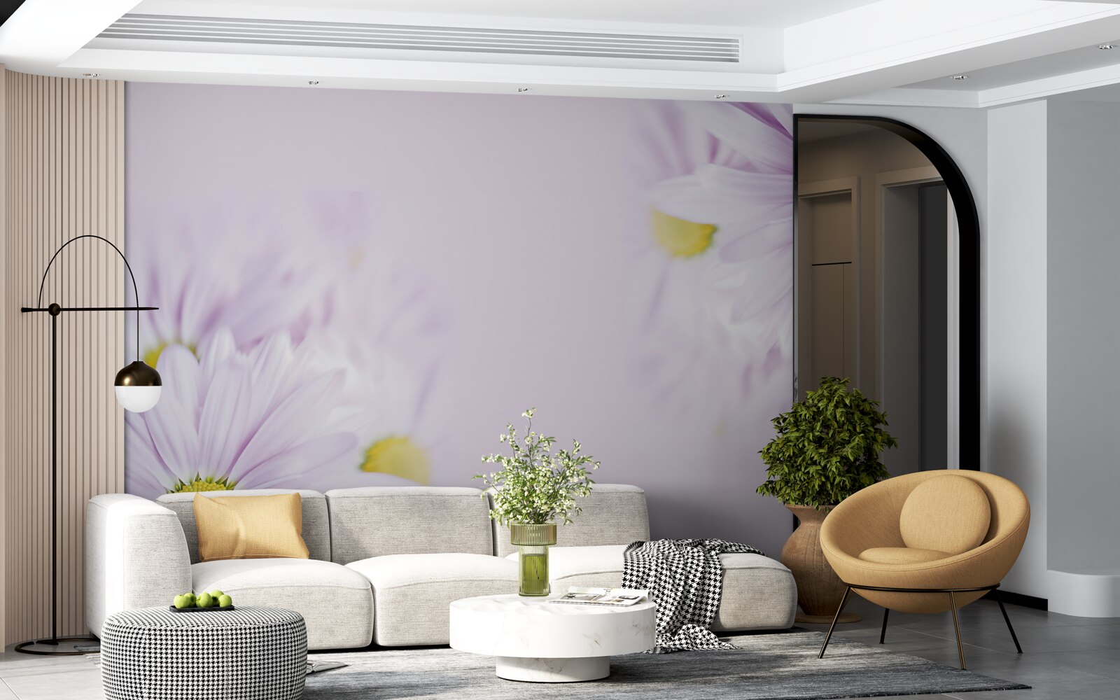 Fotobehang verfijnde sneeuwwitte margrieten