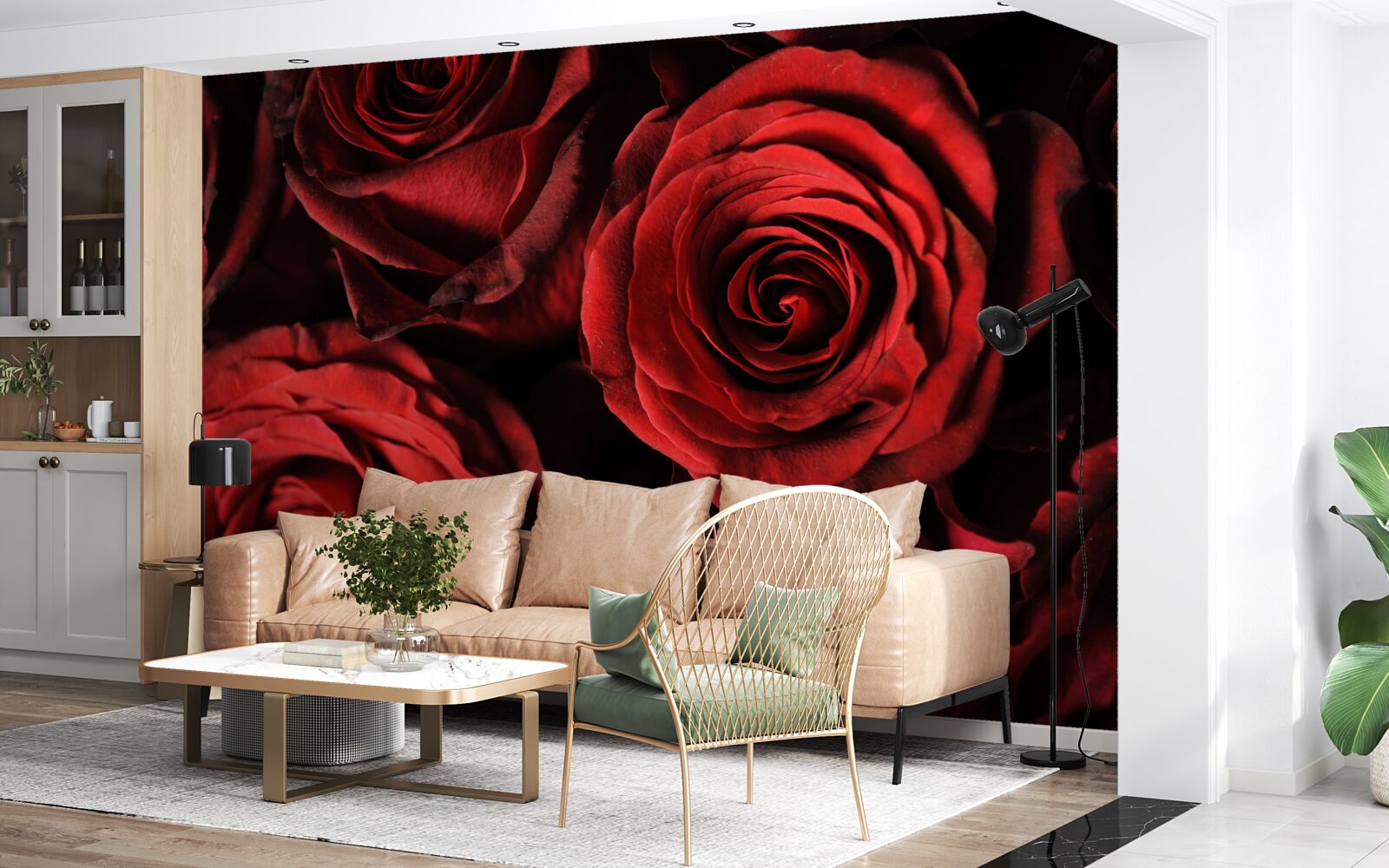 Fotobehang de rode roos is de belichaming van schoonheid