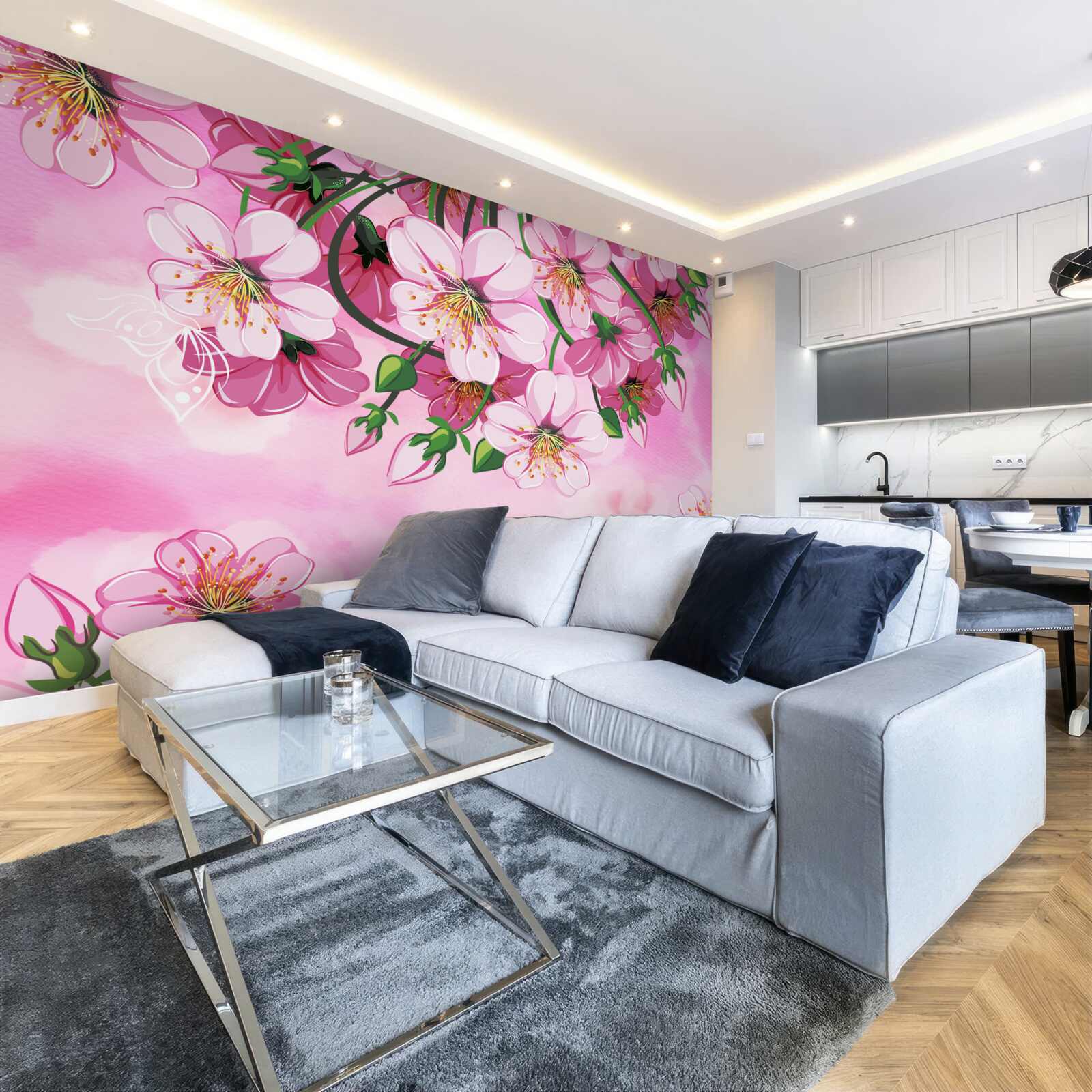 Fotobehang Japanse kersenbloesems