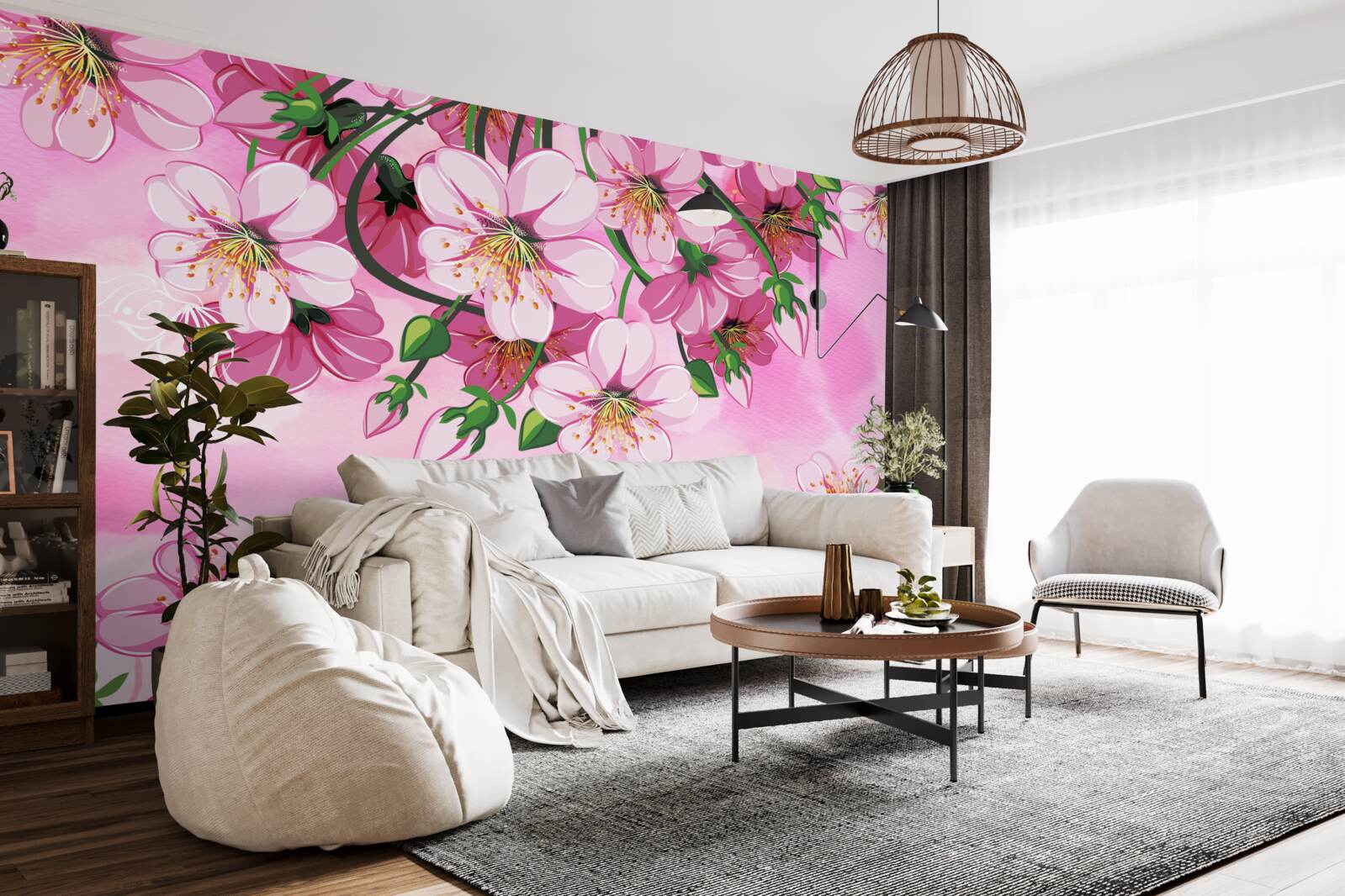 Fotobehang Japanse kersenbloesems