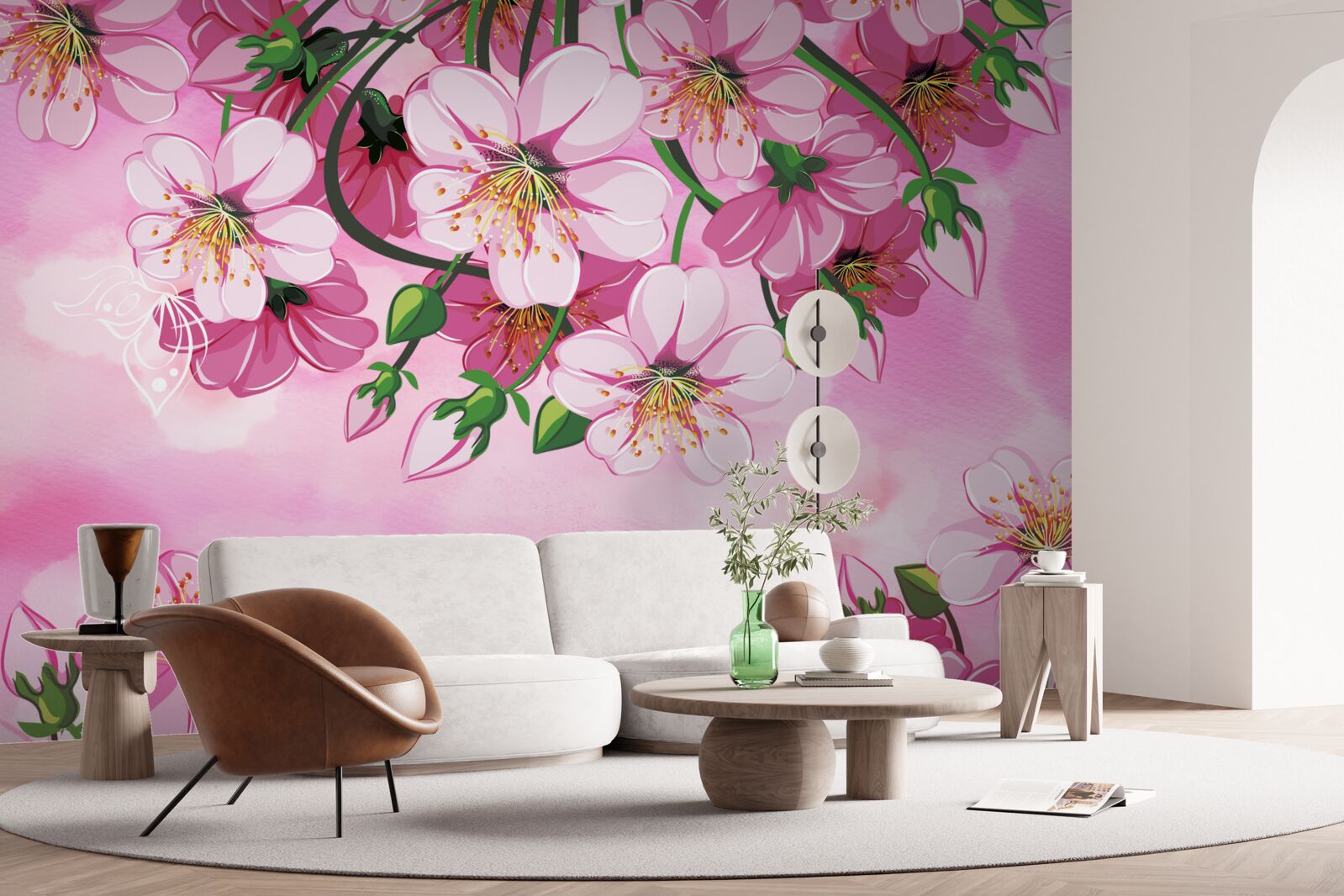 Fotobehang Japanse kersenbloesems