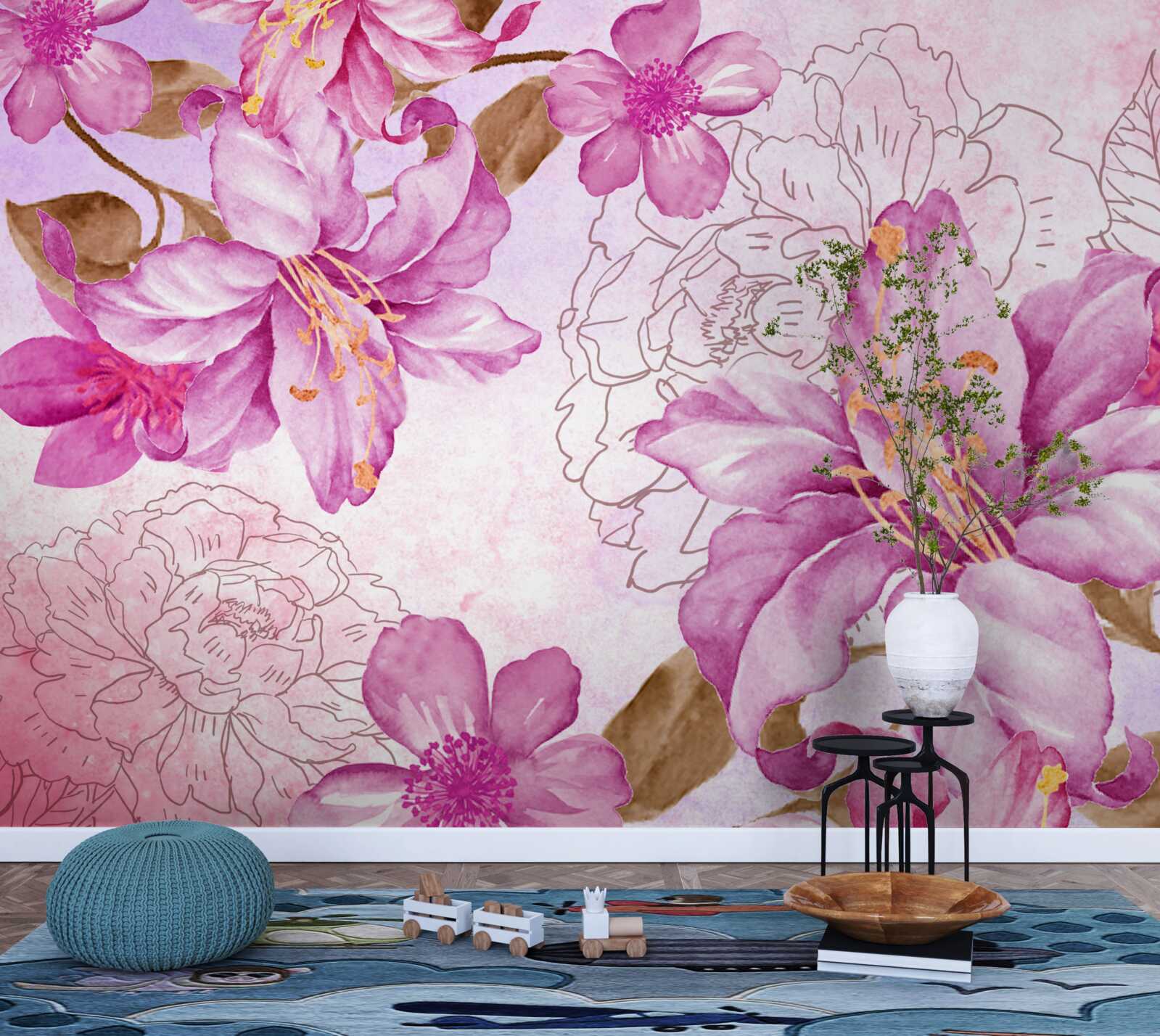 Fotobehang de elegantie van bloemen in een abstracte uitdrukking