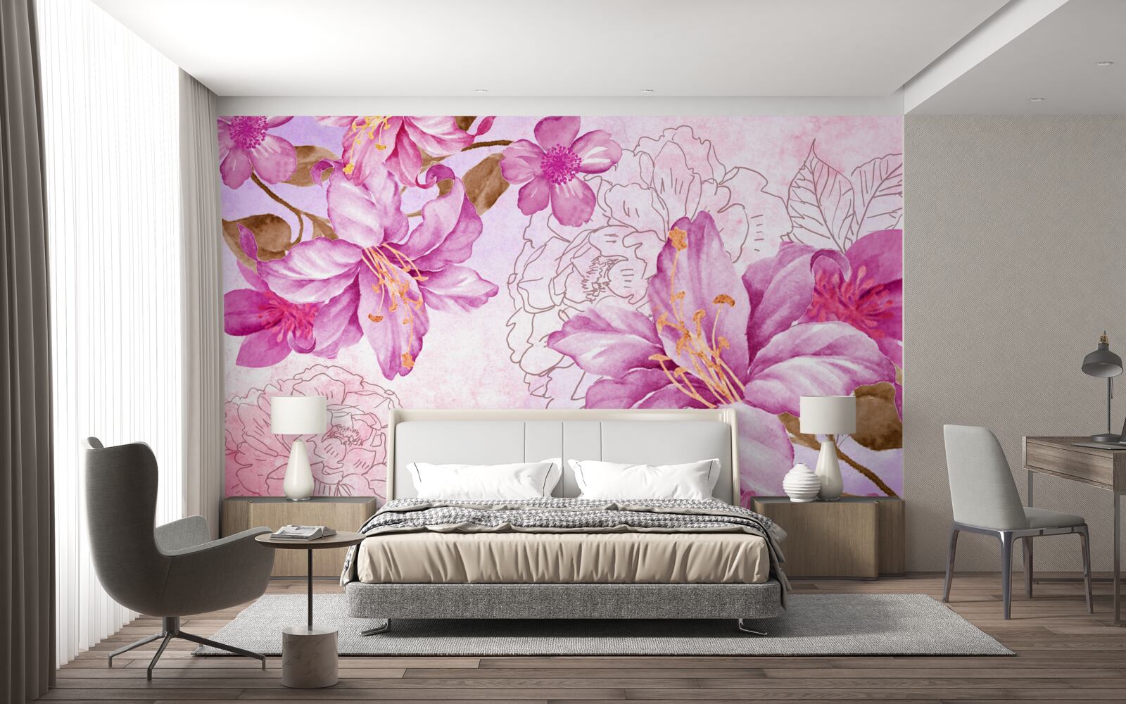 Fotobehang de elegantie van bloemen in een abstracte uitdrukking