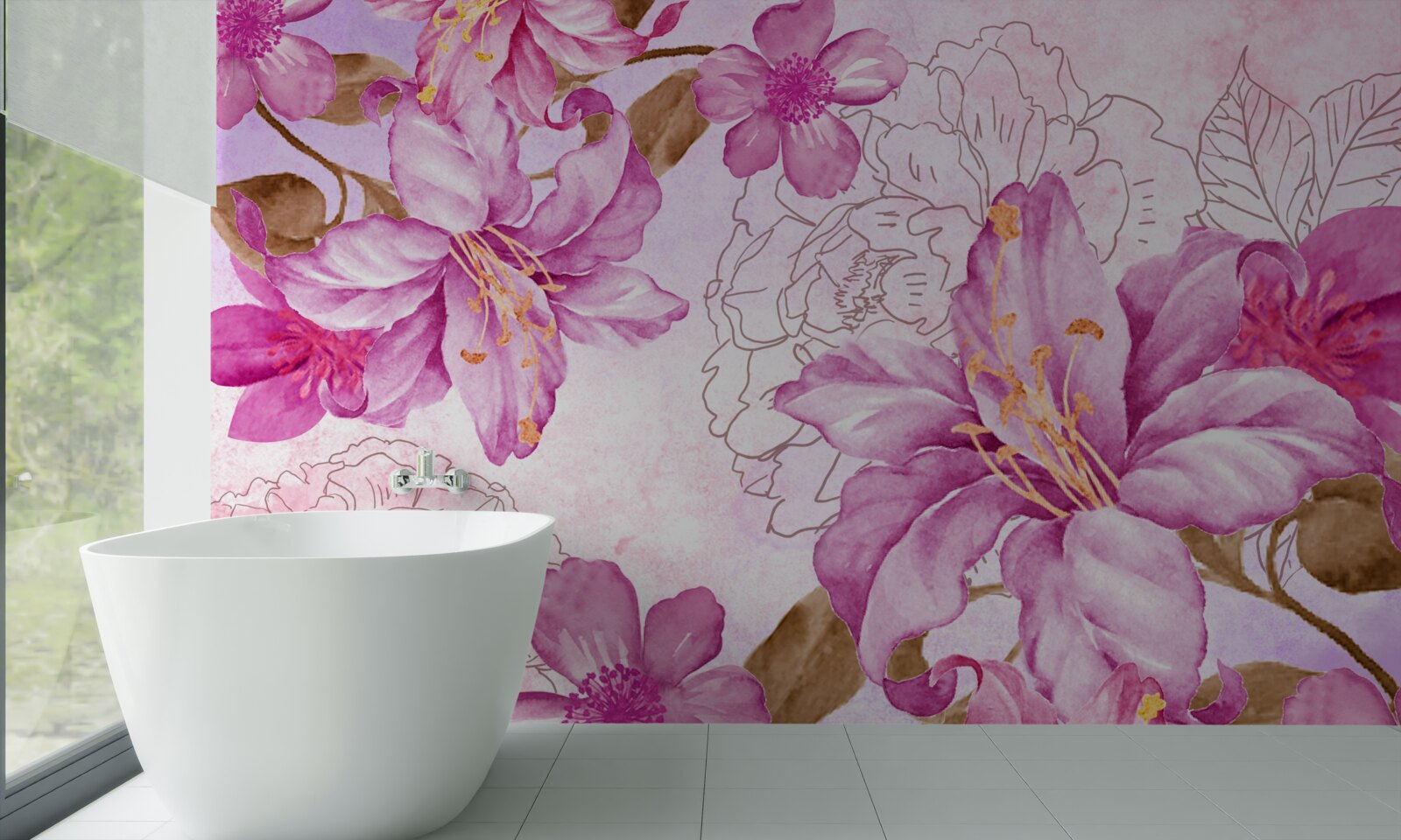 Fotobehang de elegantie van bloemen in een abstracte uitdrukking