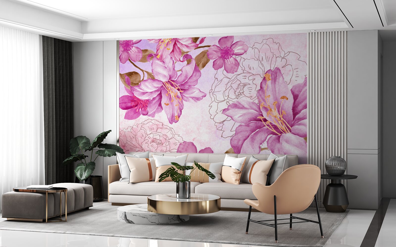 Fotobehang de elegantie van bloemen in een abstracte uitdrukking