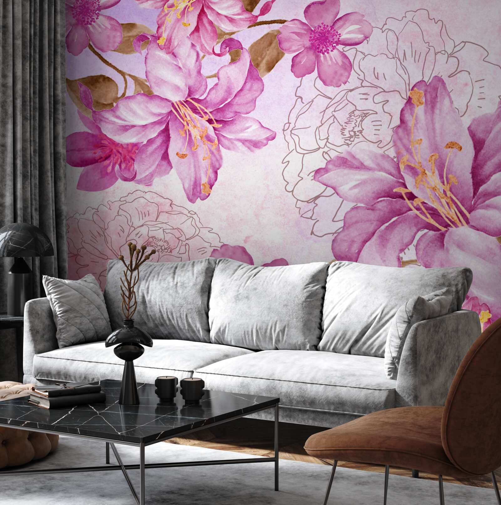 Fotobehang de elegantie van bloemen in een abstracte uitdrukking