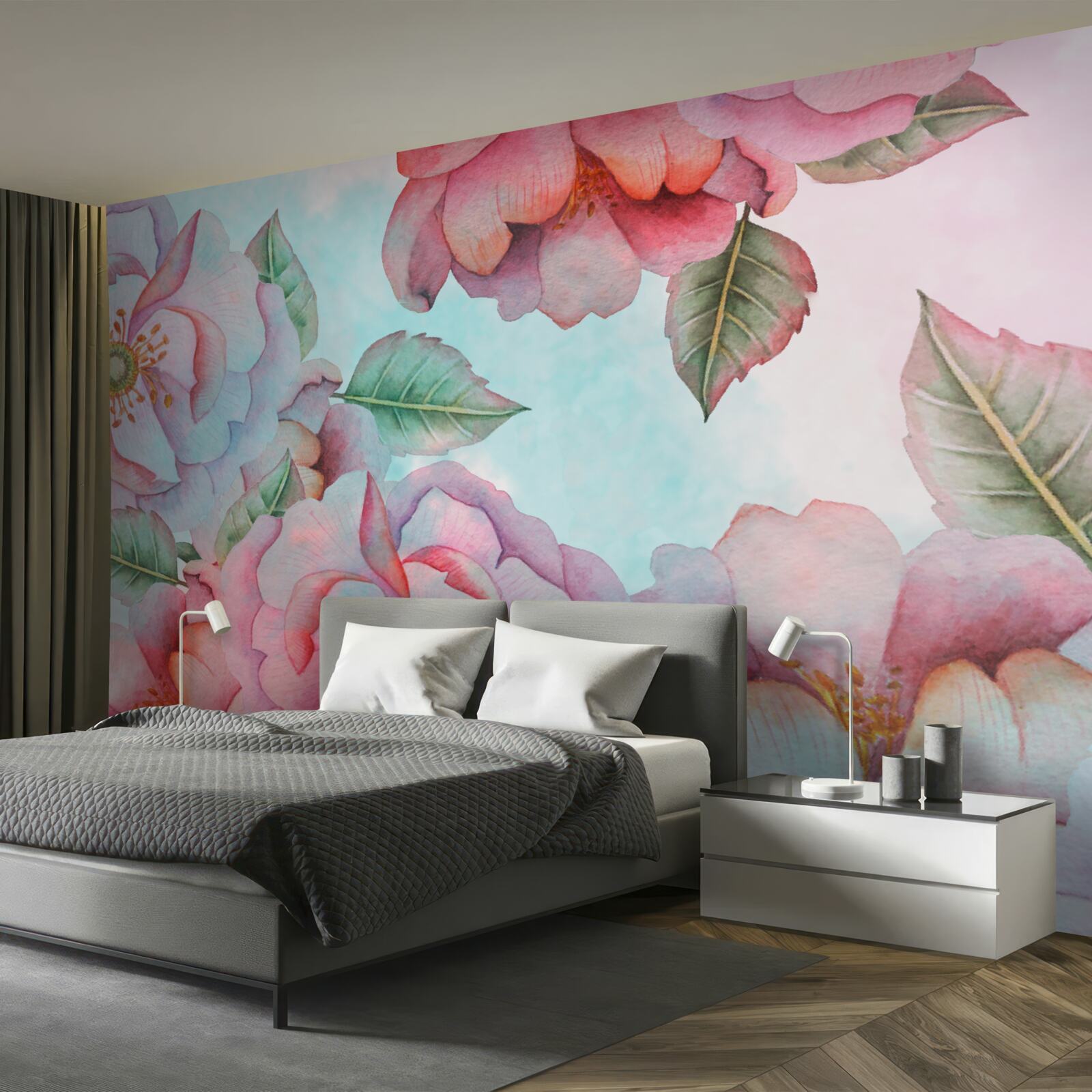 Fotobehang aquarel bloem