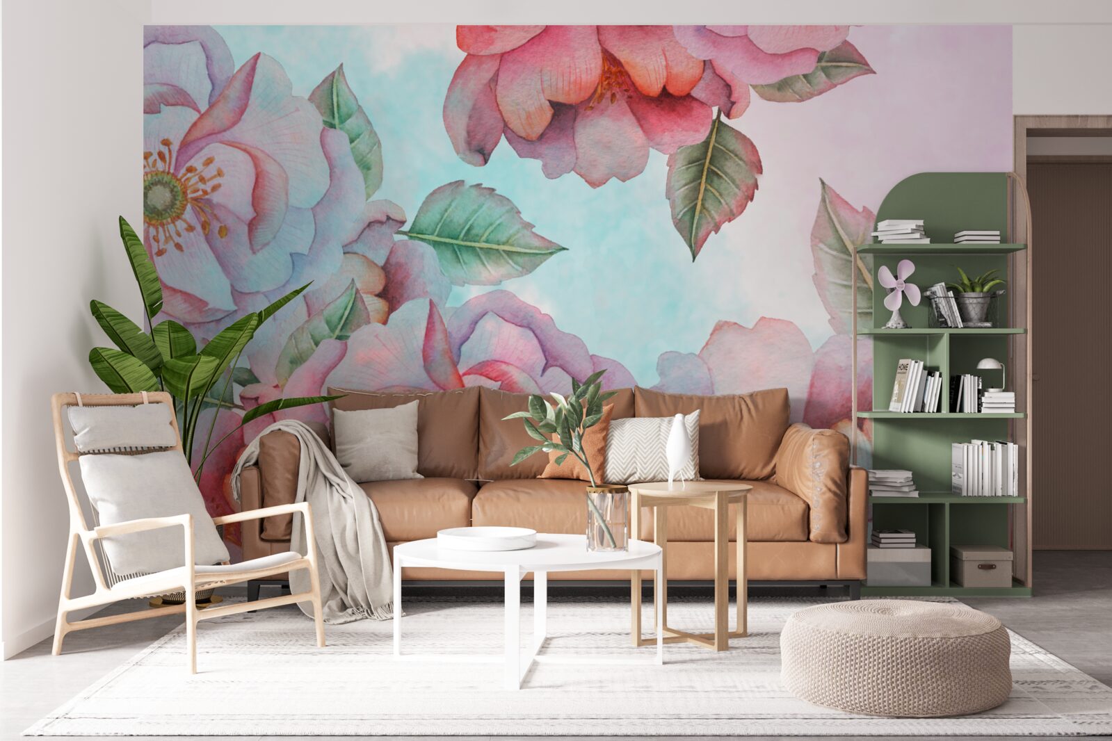 Fotobehang aquarel bloem