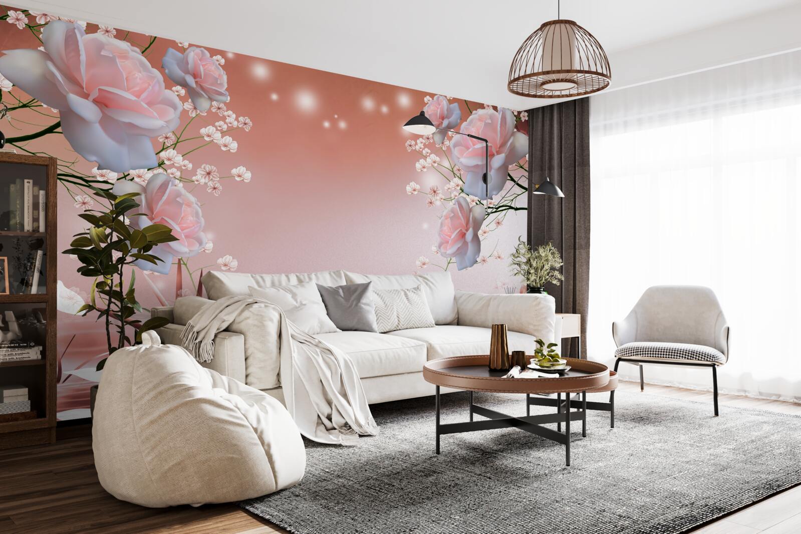 Fotobehang bloemen bij het water, knoppen gaan open