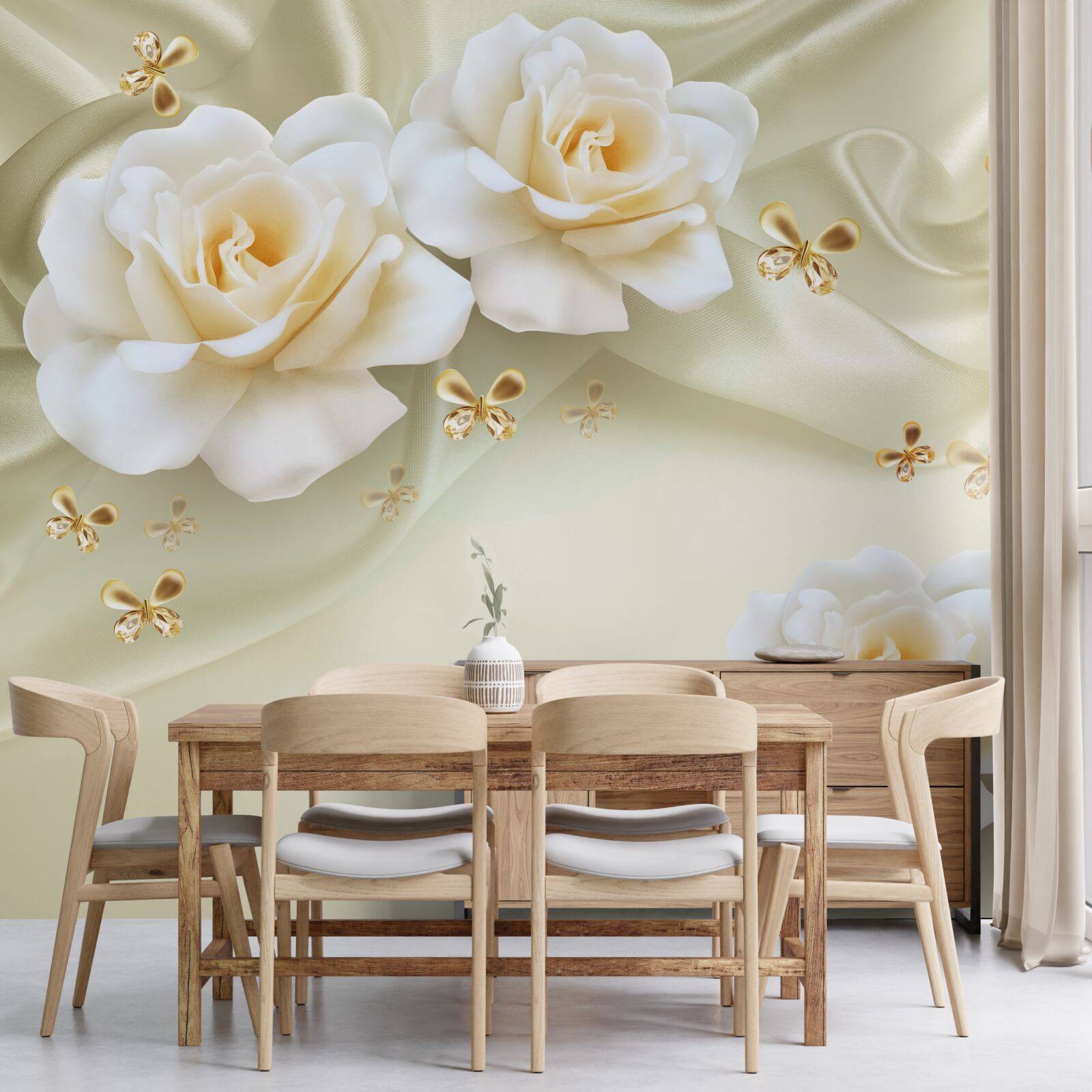 Fotobehang zijden warmte rozen