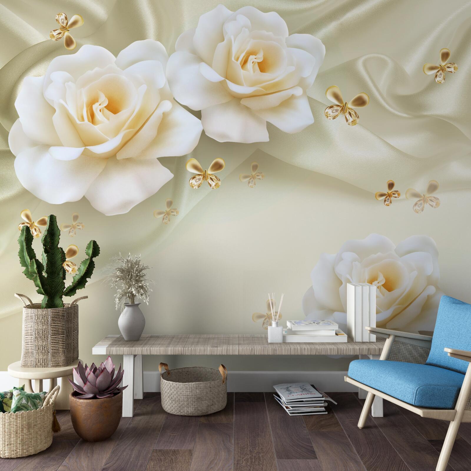 Fotobehang zijden warmte rozen