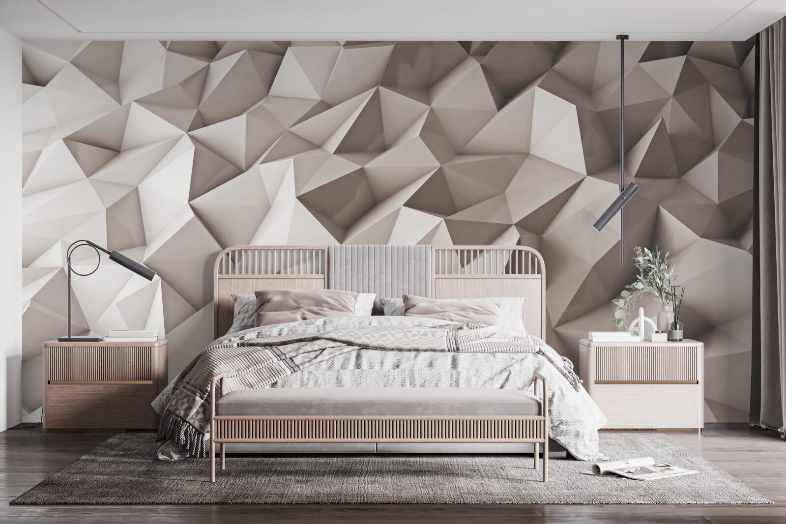 Fotobehang 3D modelleren van abstracte vormen