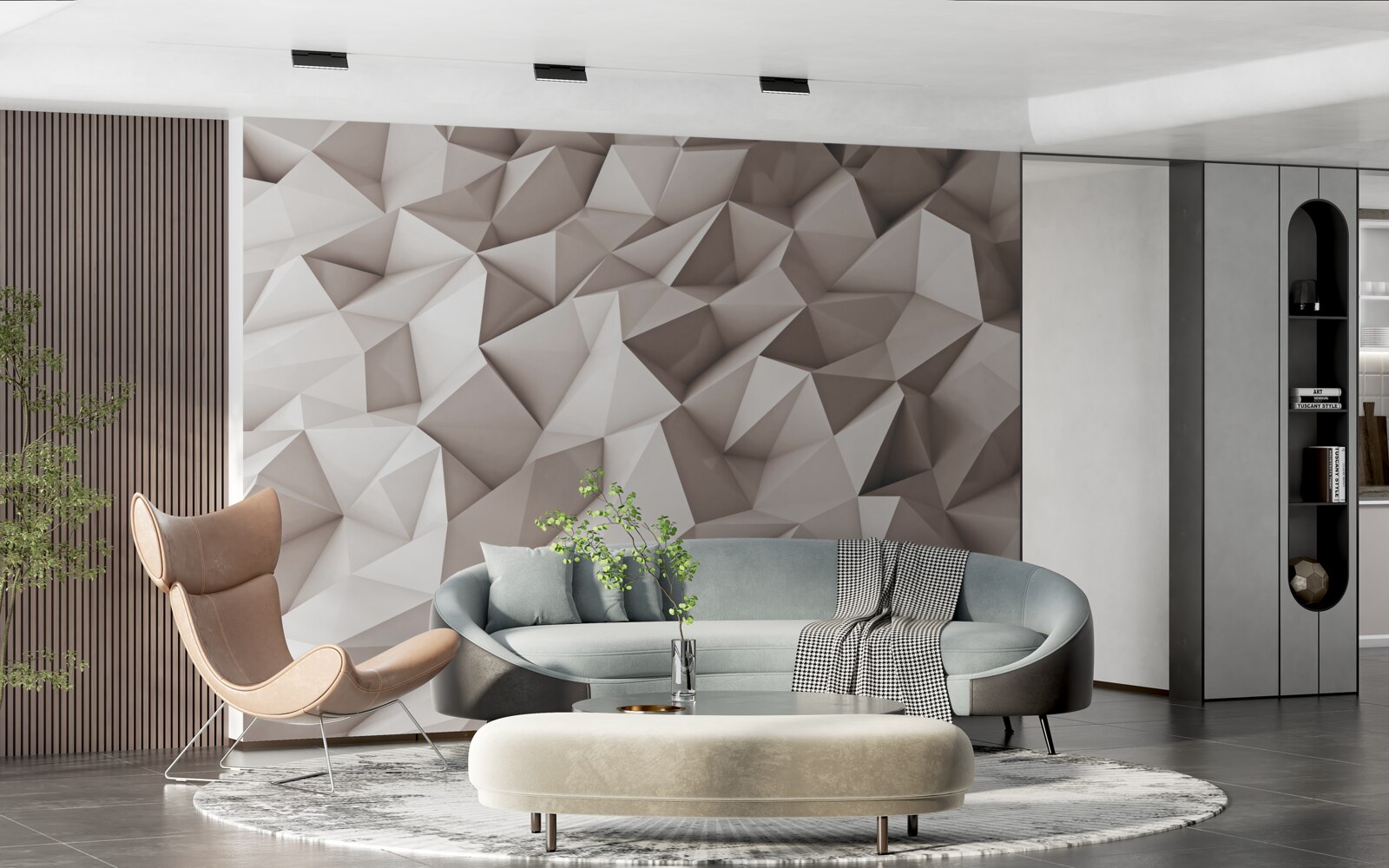 Fotobehang 3D modelleren van abstracte vormen