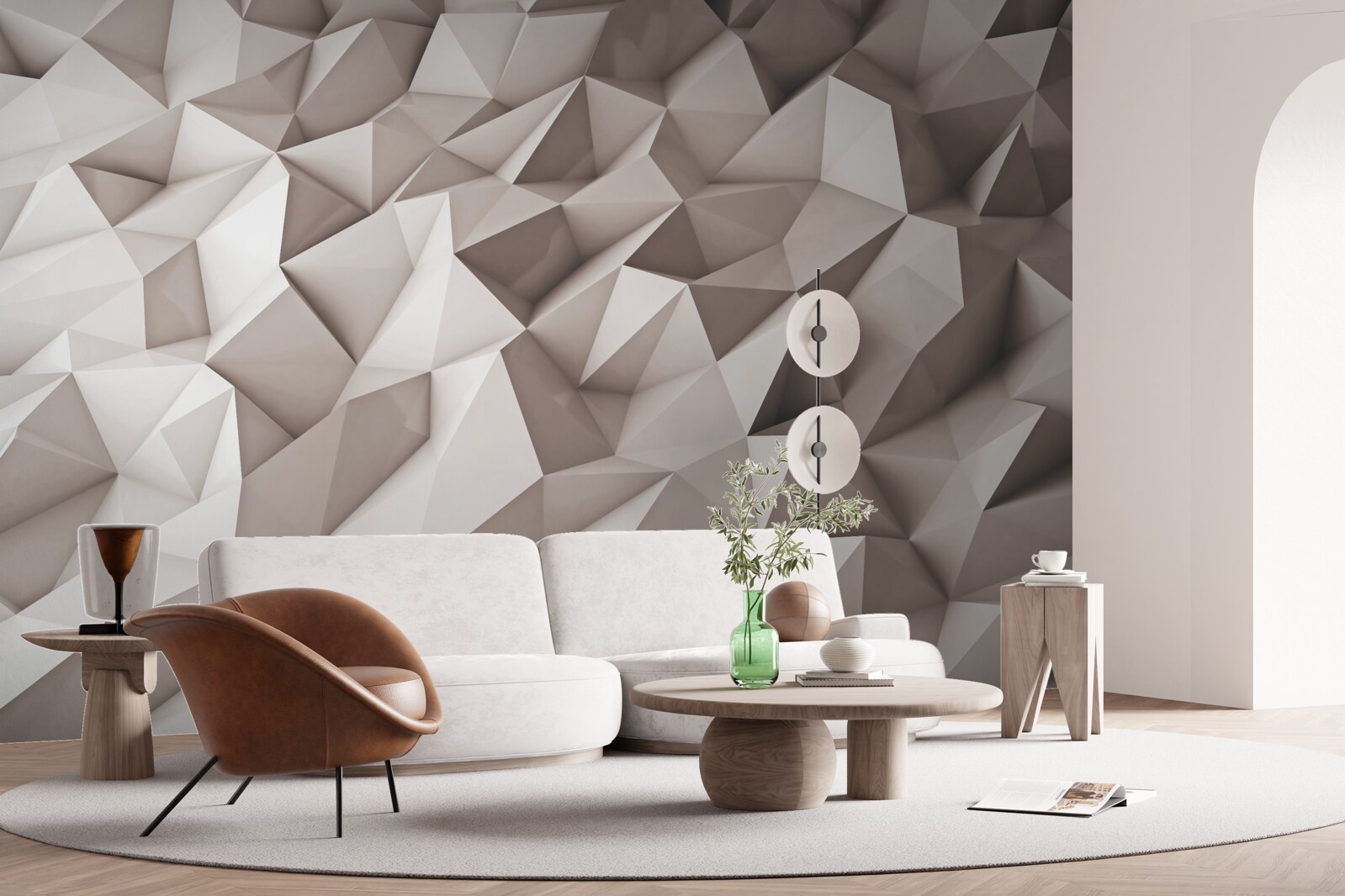 Fotobehang 3D modelleren van abstracte vormen